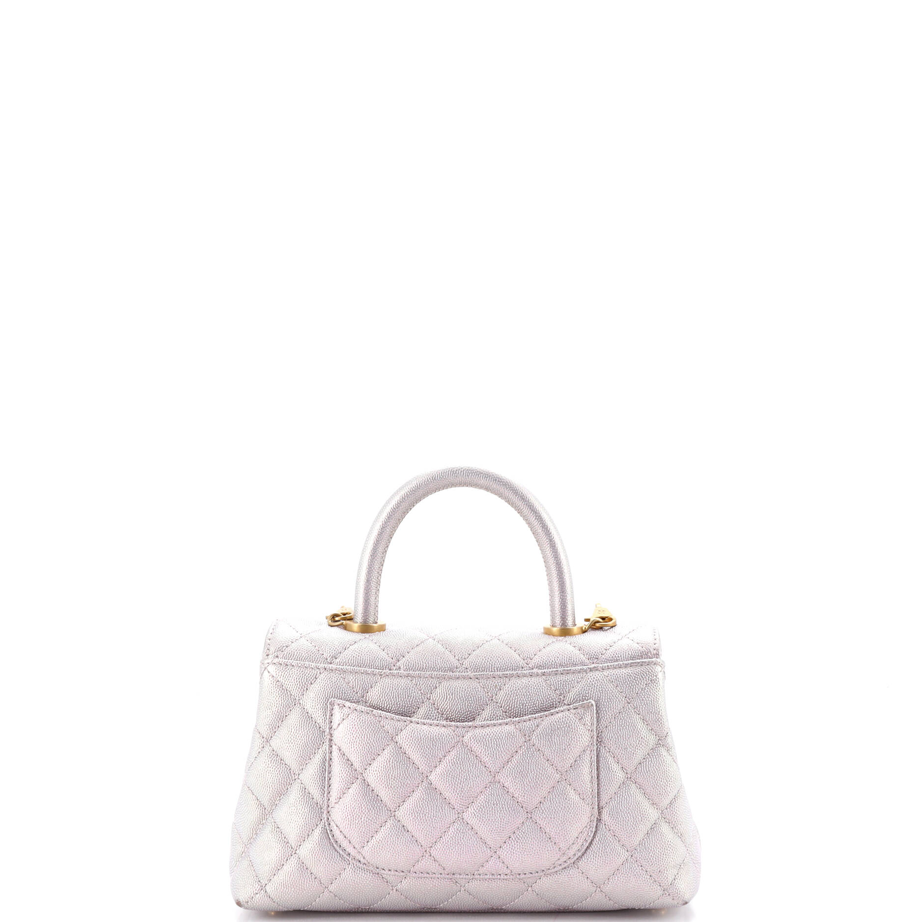 Coco Top Handle Bag Quilted Iridescent Caviar Mini