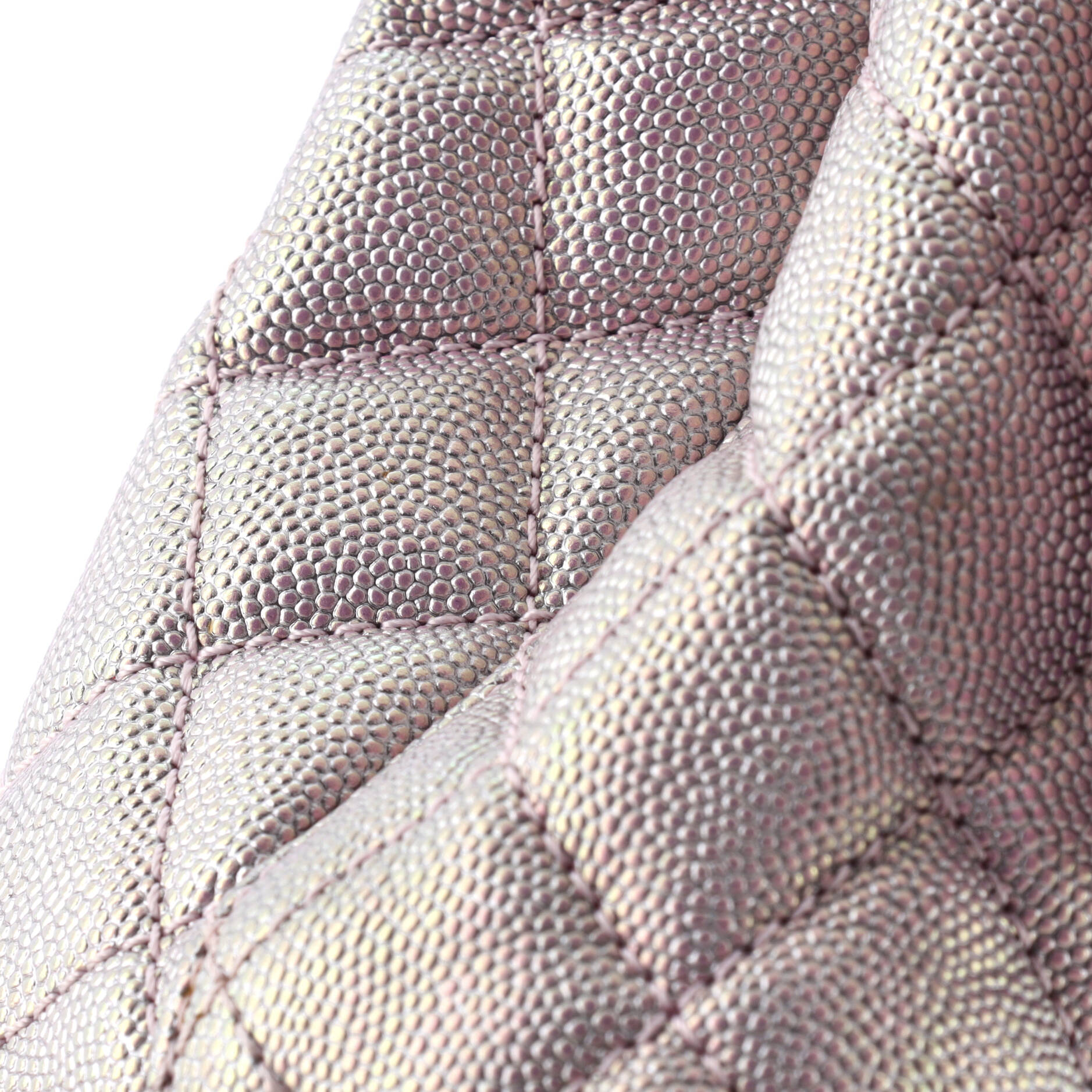 Coco Top Handle Bag Quilted Iridescent Caviar Mini