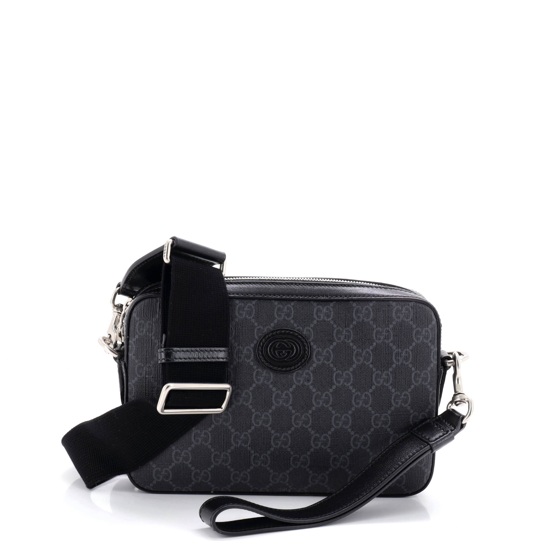 Interlocking G Patch Shoulder Bag GG Coated Canvas Small