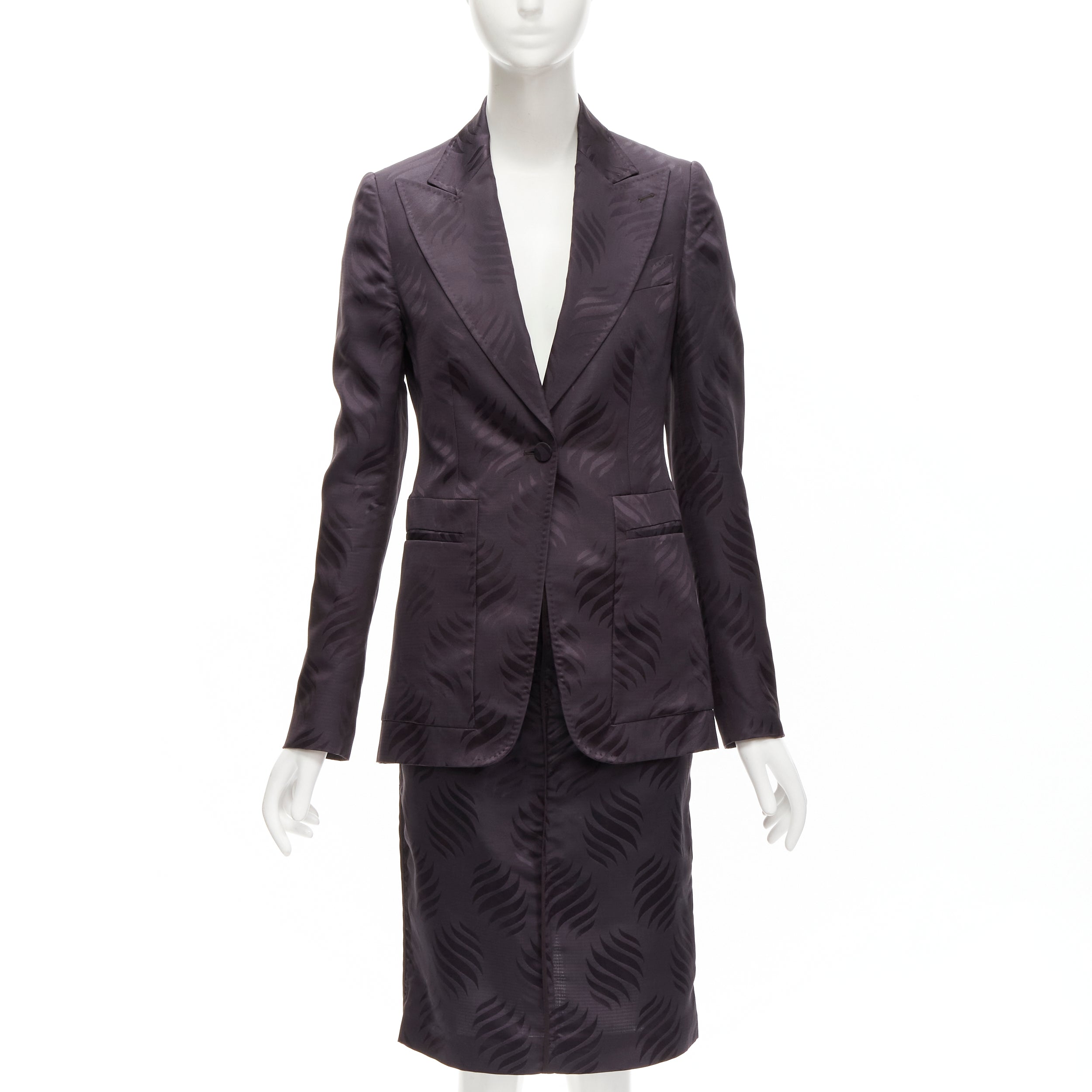 Women's Gucci Tom Ford oriental leaf jacquard blazer skirt su