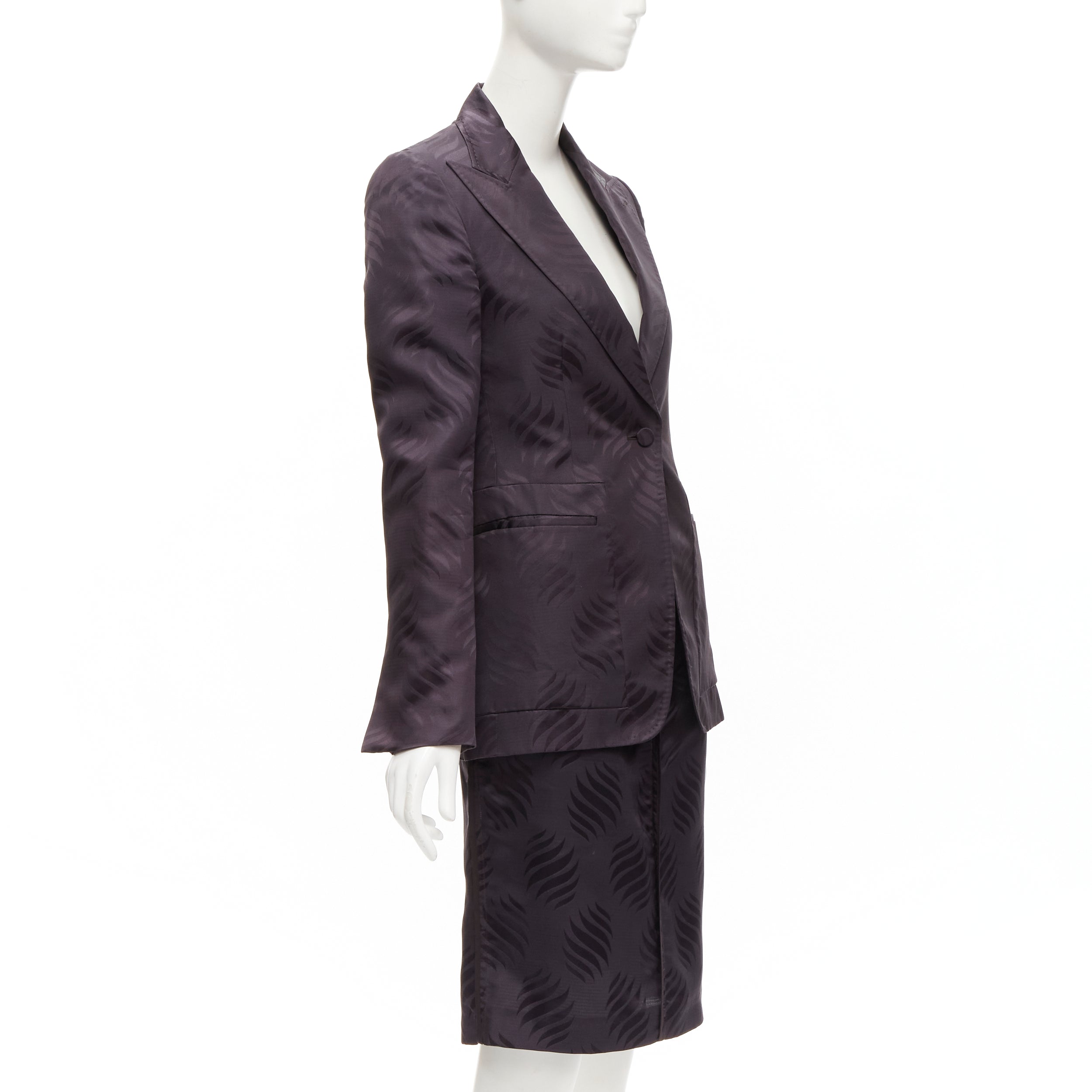 Women's Gucci Tom Ford oriental leaf jacquard blazer skirt su