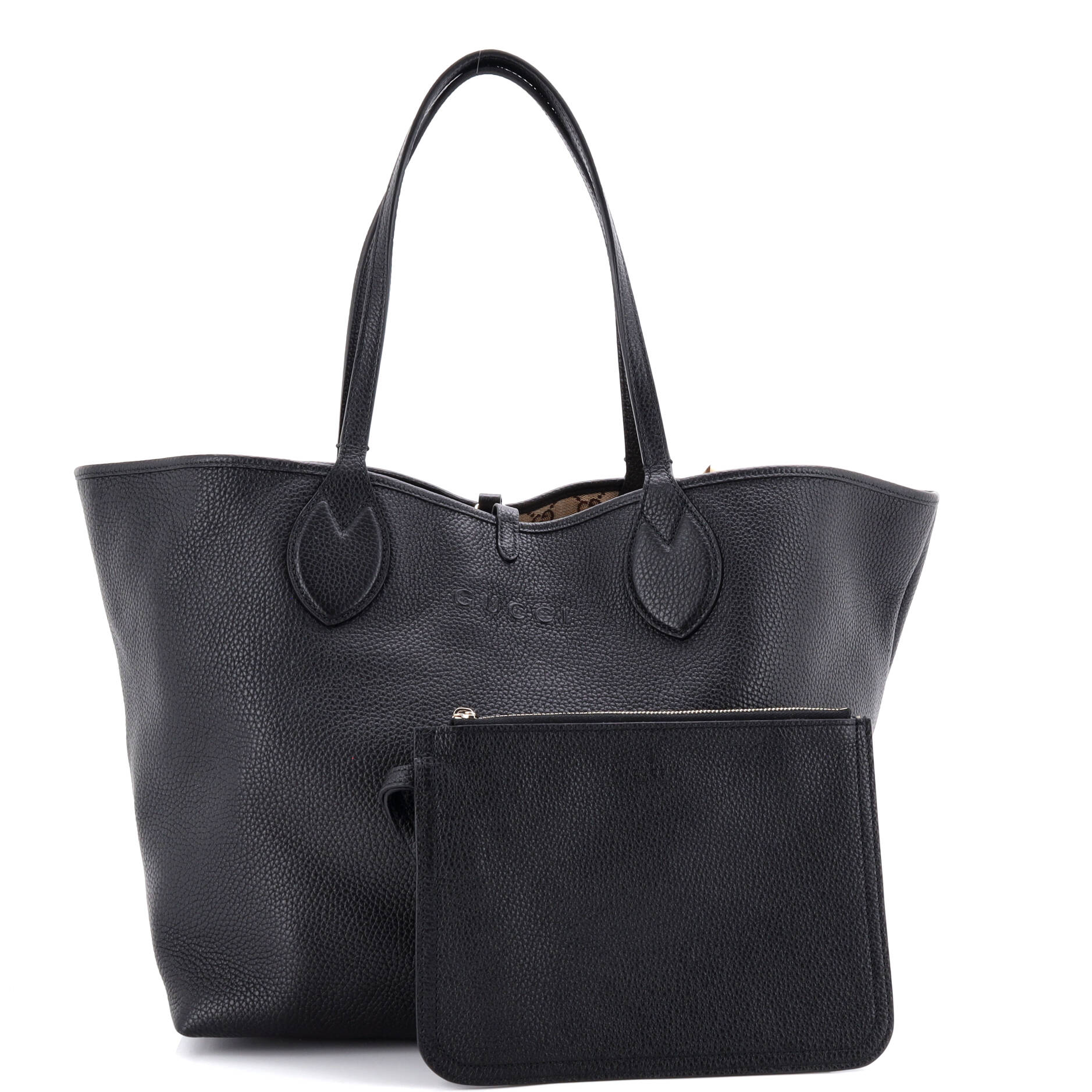 Reversible Totissima Shopping Tote Leather and GG Canvas Large