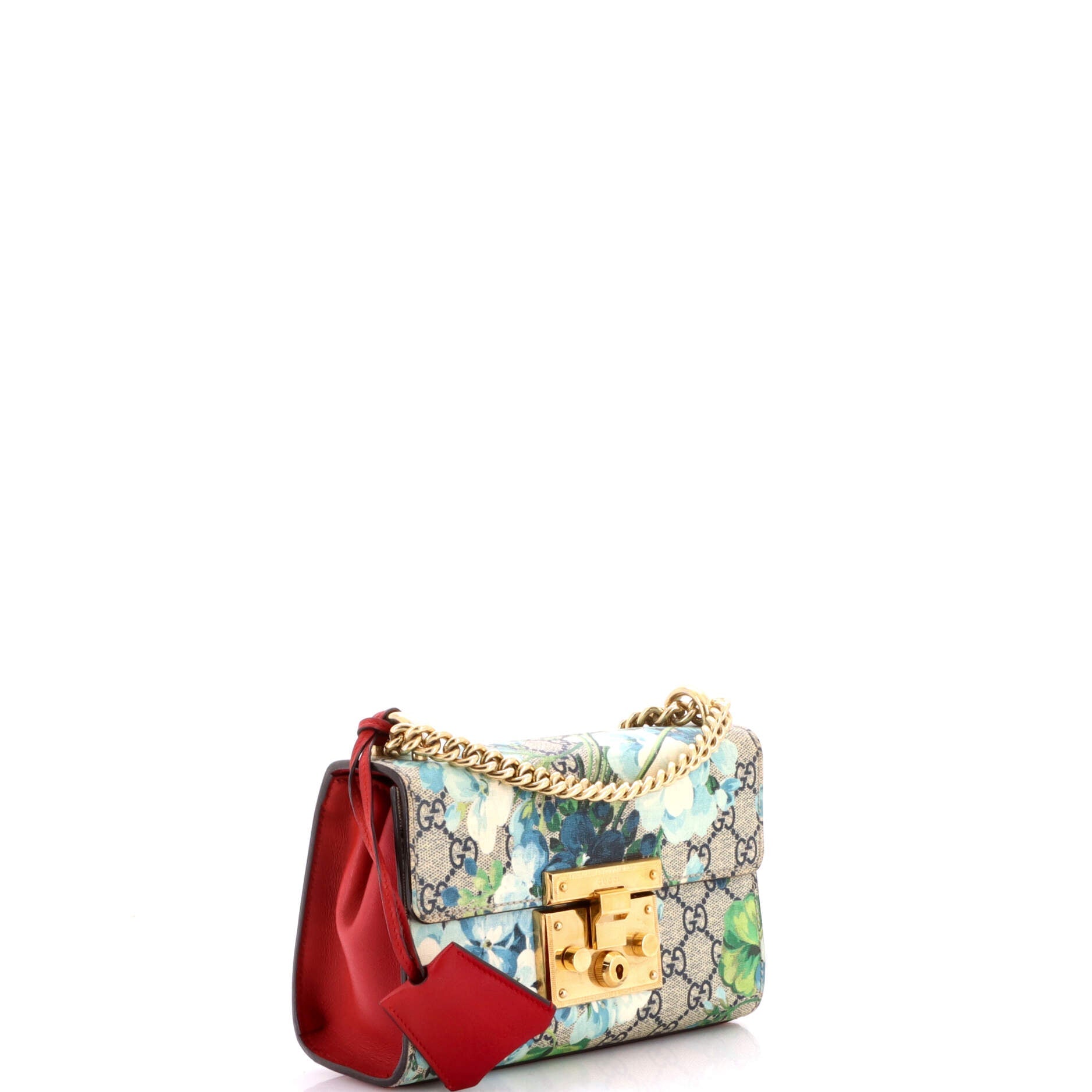 Padlock Shoulder Bag Blooms Print GG Coated Canvas Small
