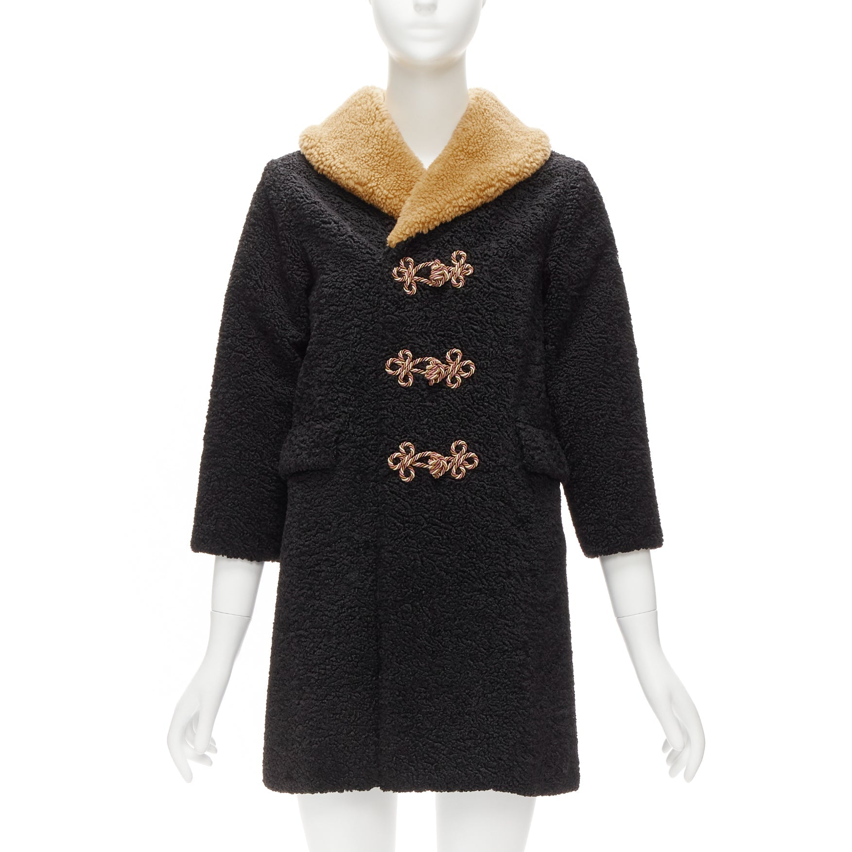 Women's Gucci Kids Anchor Knots Faux Shearling Teddy Coat