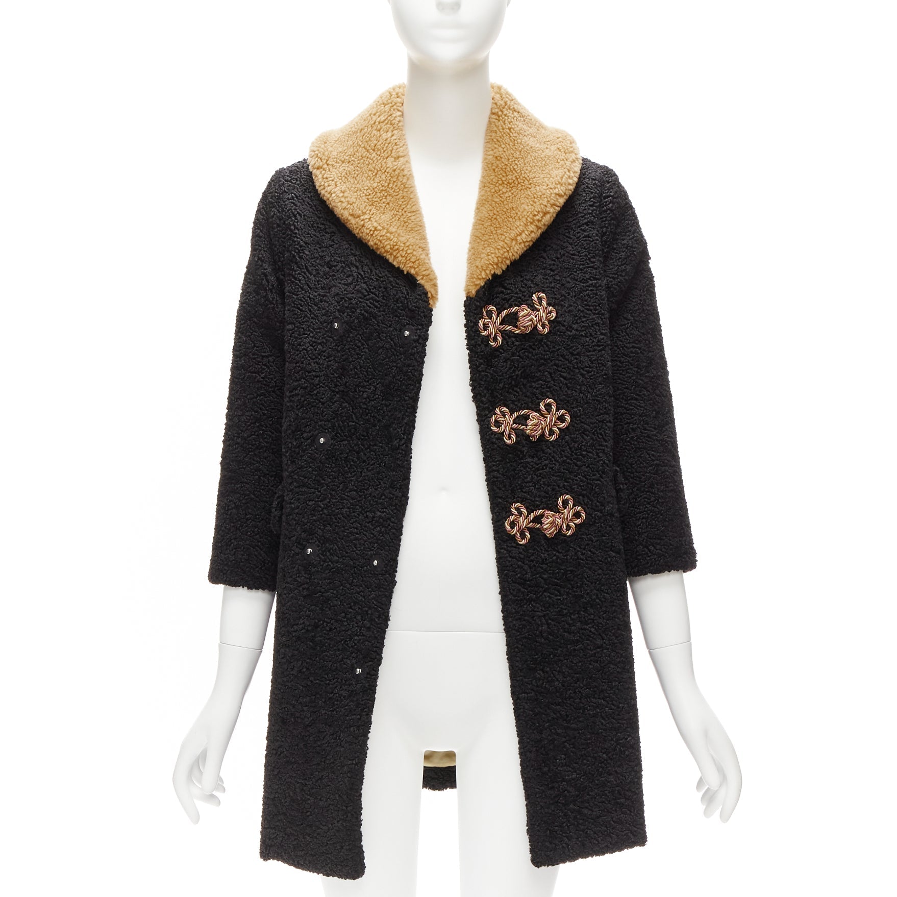 Women's Gucci Kids Anchor Knots Faux Shearling Teddy Coat