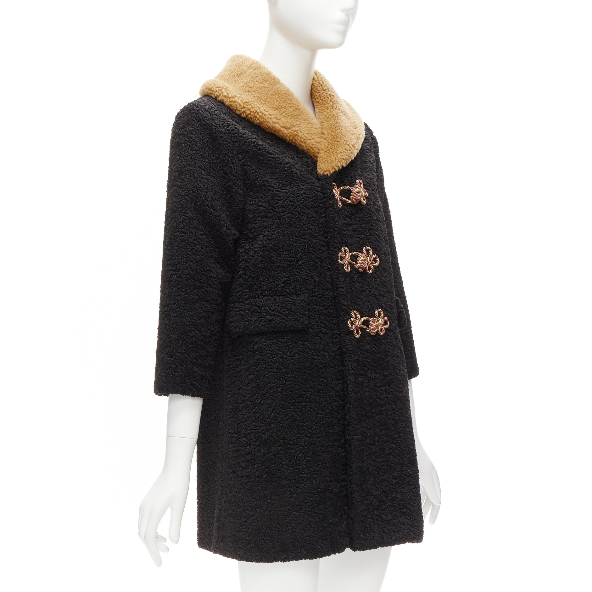 Women's Gucci Kids Anchor Knots Faux Shearling Teddy Coat