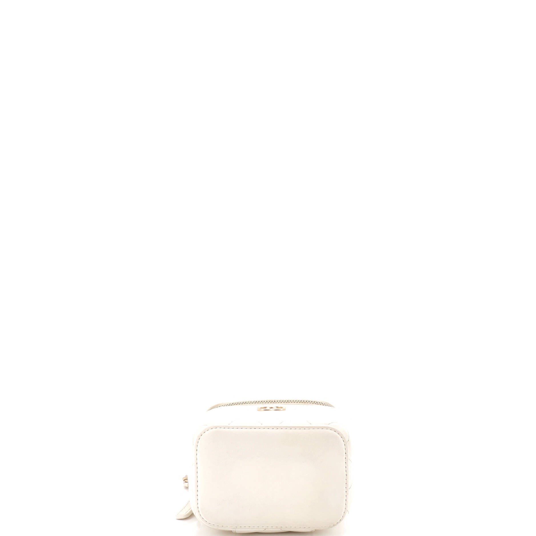 Camellia Bow Vanity Case with Chain Quilted Lambskin Mini