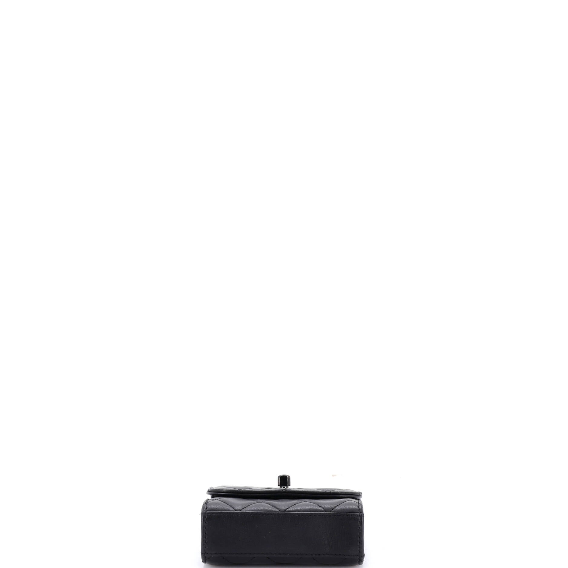 So Black Trendy CC Clutch with Chain Quilted Lambskin Small