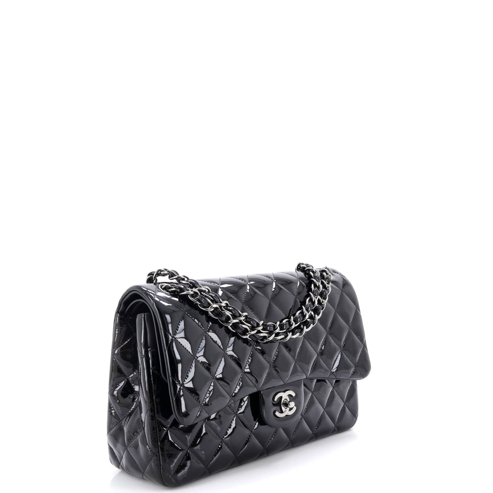 Classic Double Flap Bag Quilted Patent Jumbo