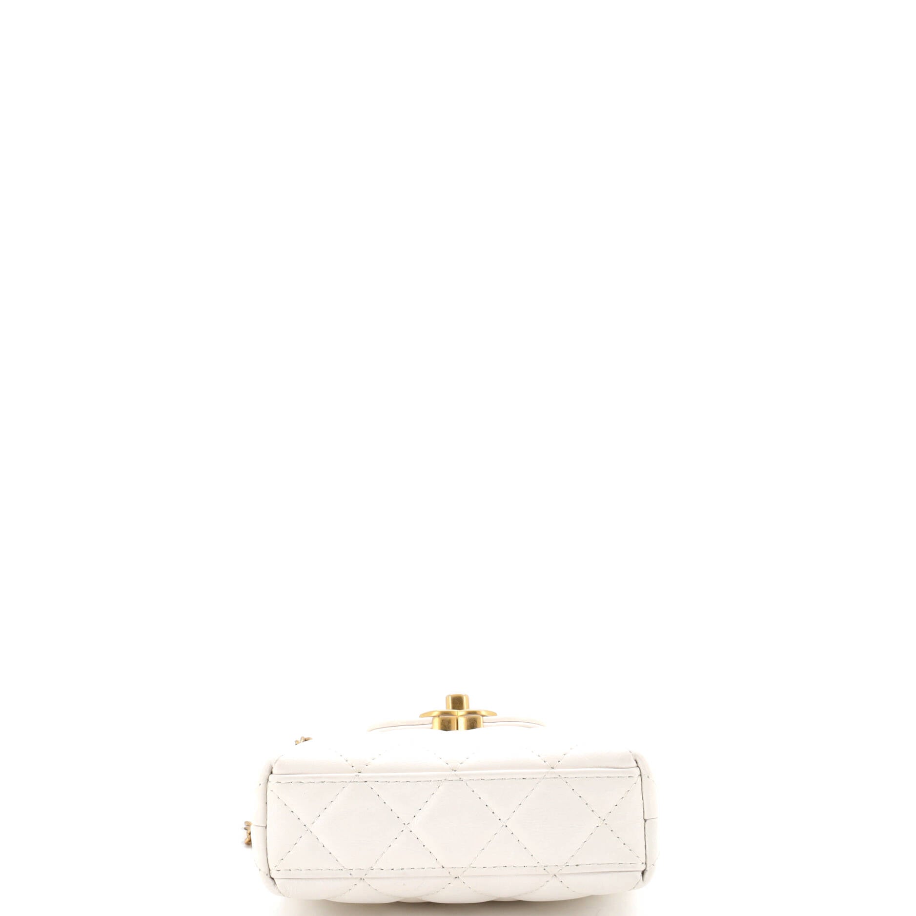 Kelly Top Handle Shopping Bag Quilted Shiny Aged Calfskin Nano