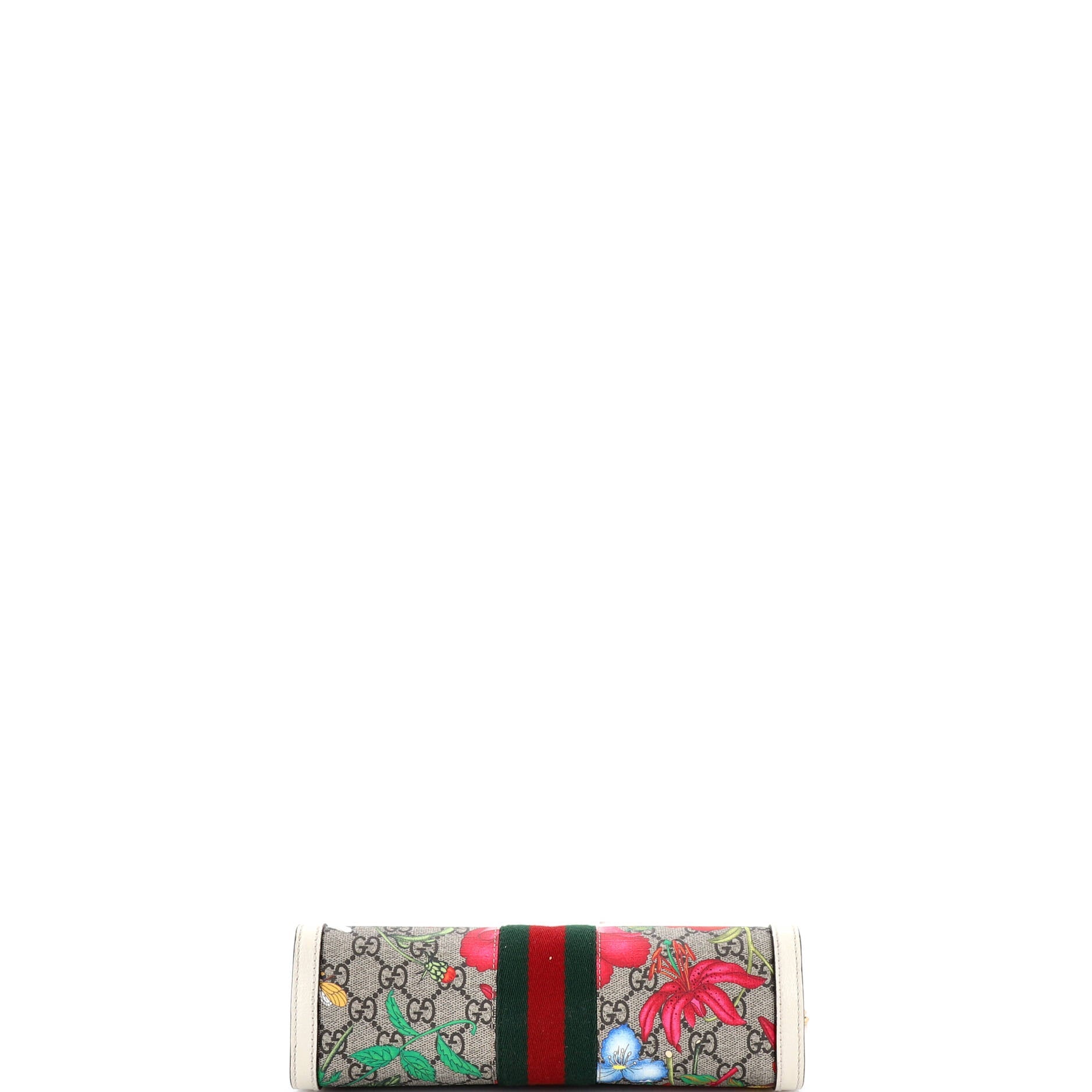 Ophidia Chain Shoulder Bag Flora GG Coated Canvas Small