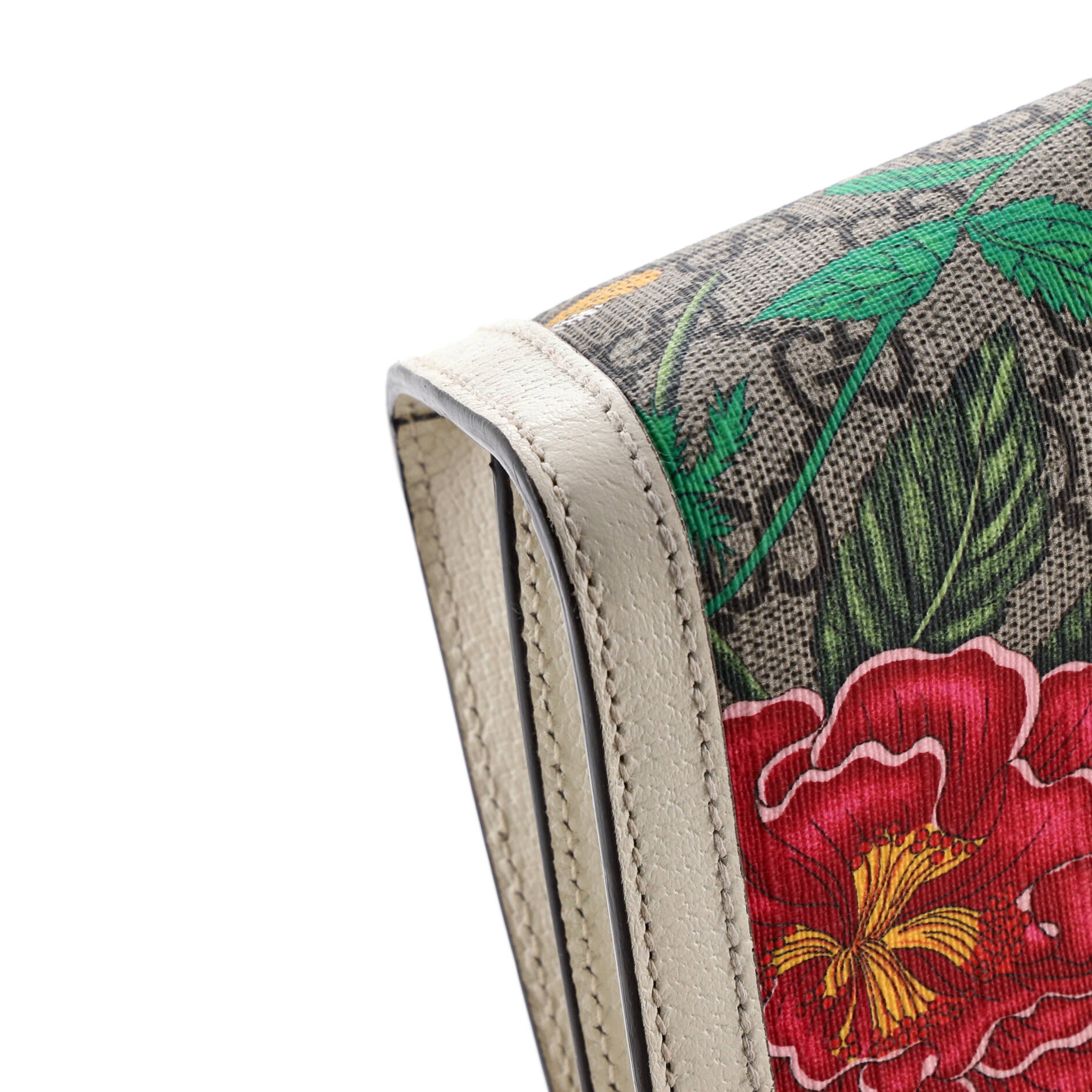 Ophidia Chain Shoulder Bag Flora GG Coated Canvas Small