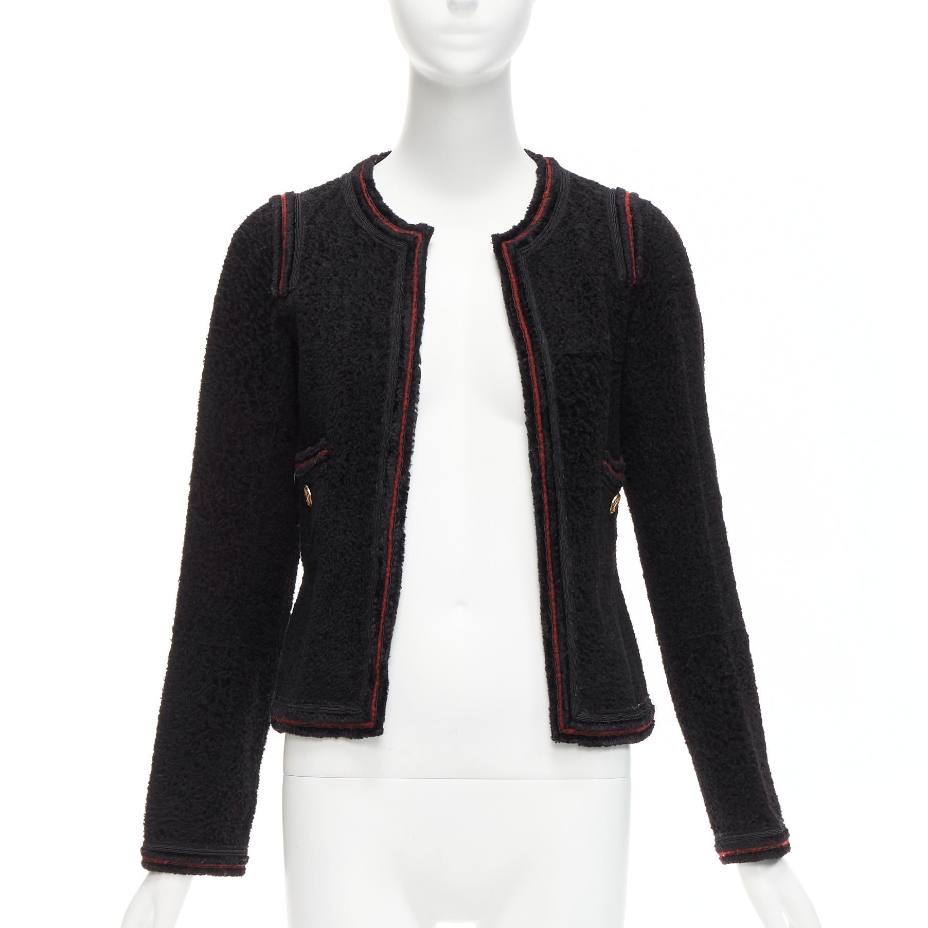 Women's Chanel Paris Moscow Tweed Leather Lined CC Logo Jacket