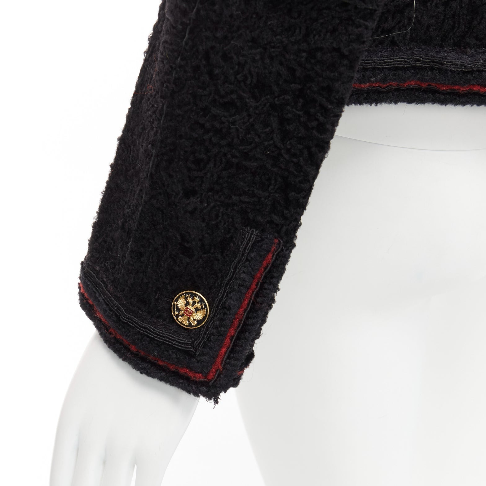 Women's Chanel Paris Moscow Tweed Leather Lined CC Logo Jacket