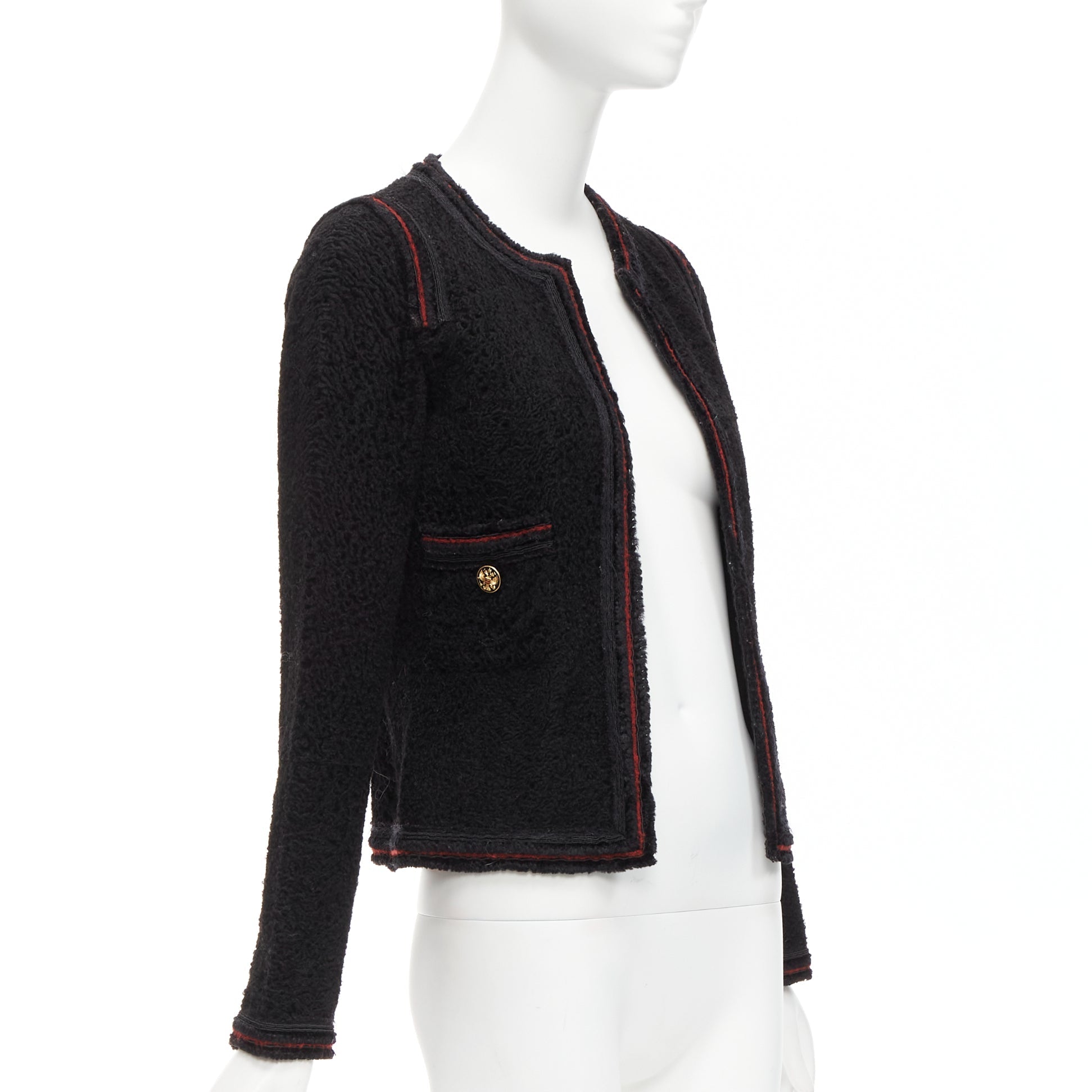 Women's Chanel Paris Moscow Tweed Leather Lined CC Logo Jacket