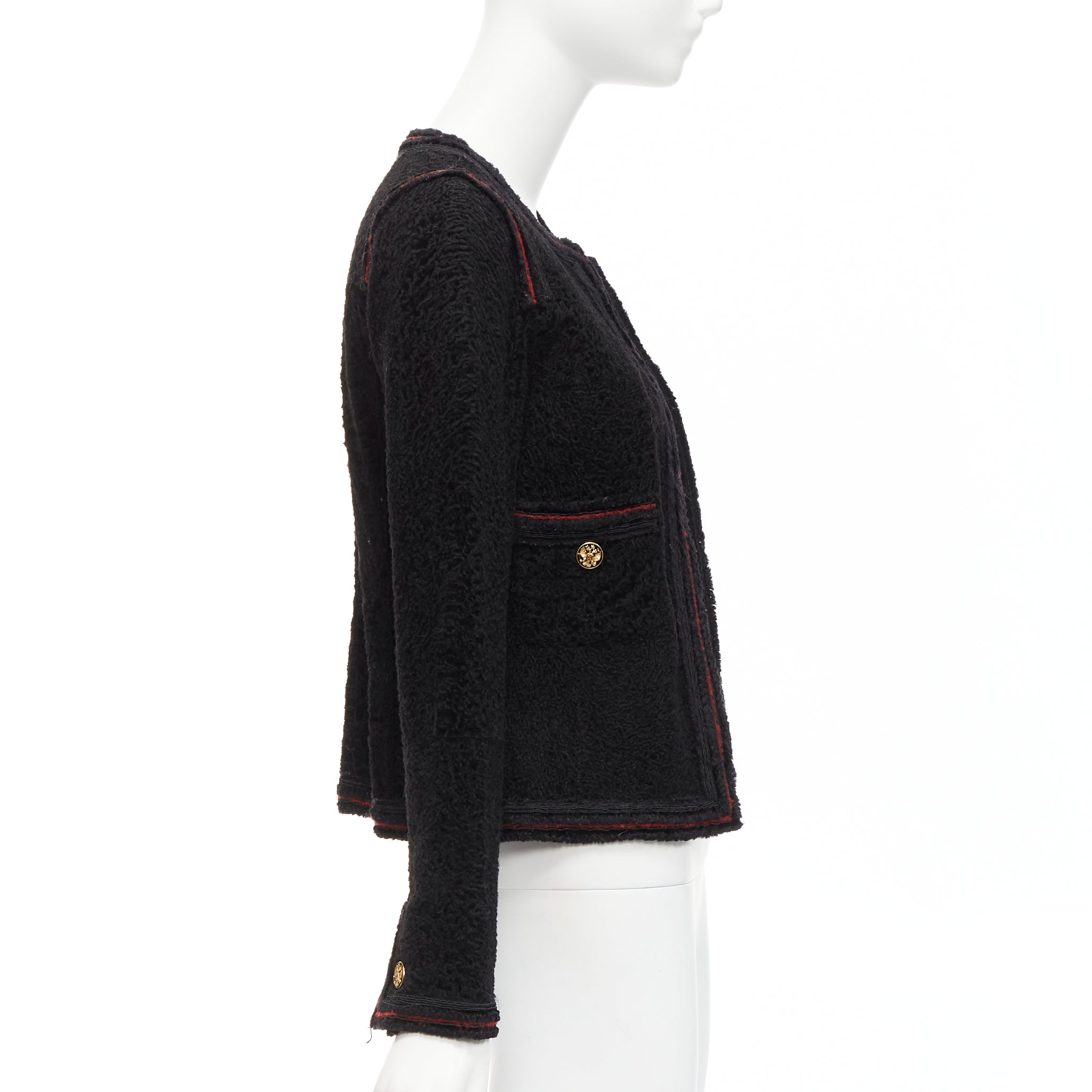 Women's Chanel Paris Moscow Tweed Leather Lined CC Logo Jacket