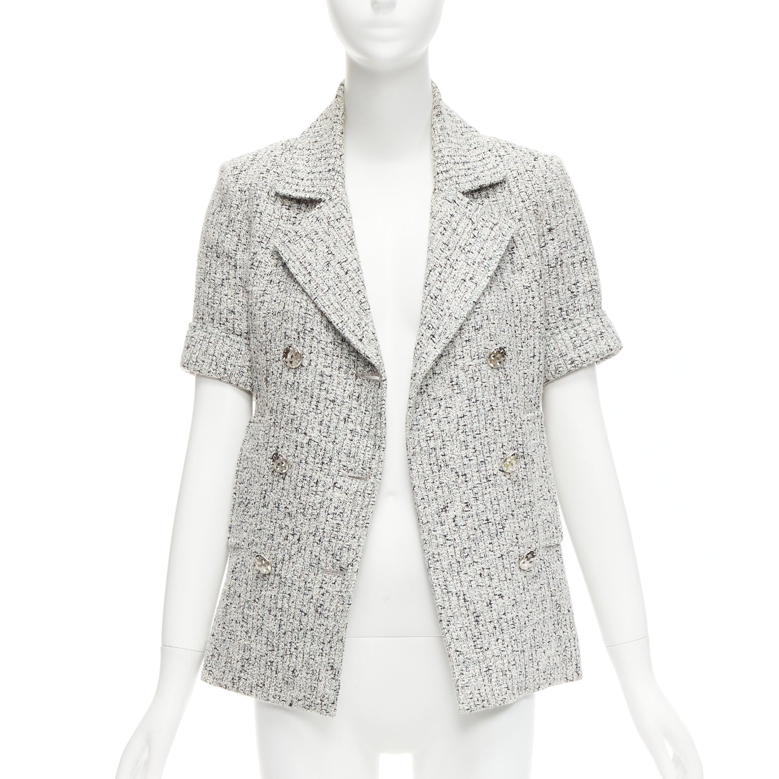 Women's Chanel Fantasy Tweed CC Buttons Cuffed Sleeves Jacket