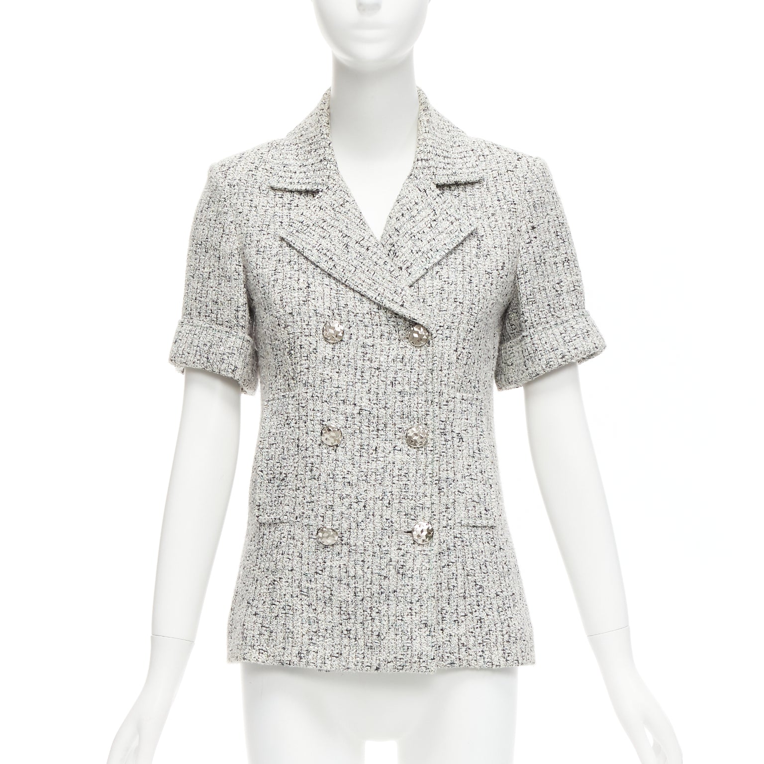 Women's Chanel Fantasy Tweed CC Buttons Cuffed Sleeves Jacket