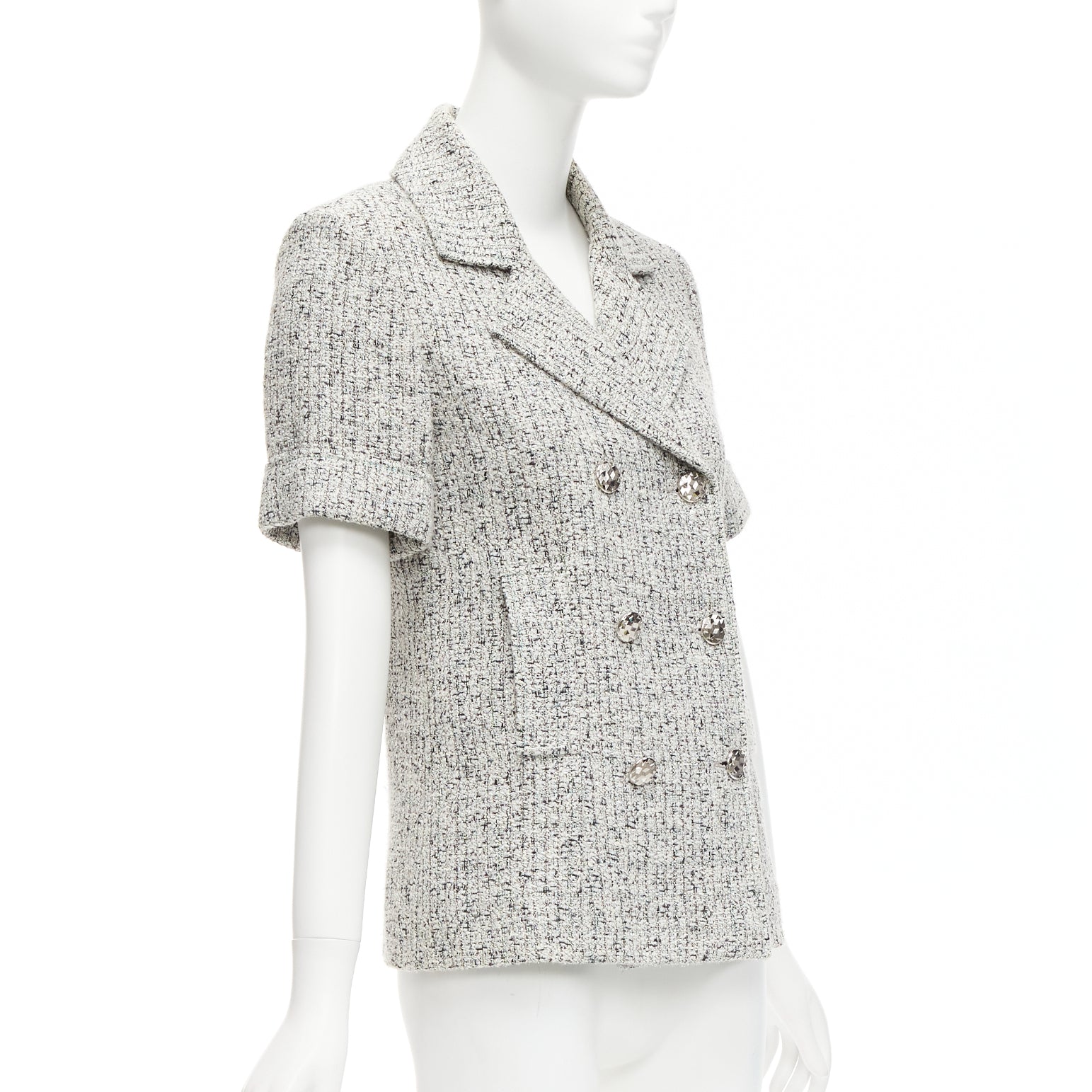 Women's Chanel Fantasy Tweed CC Buttons Cuffed Sleeves Jacket