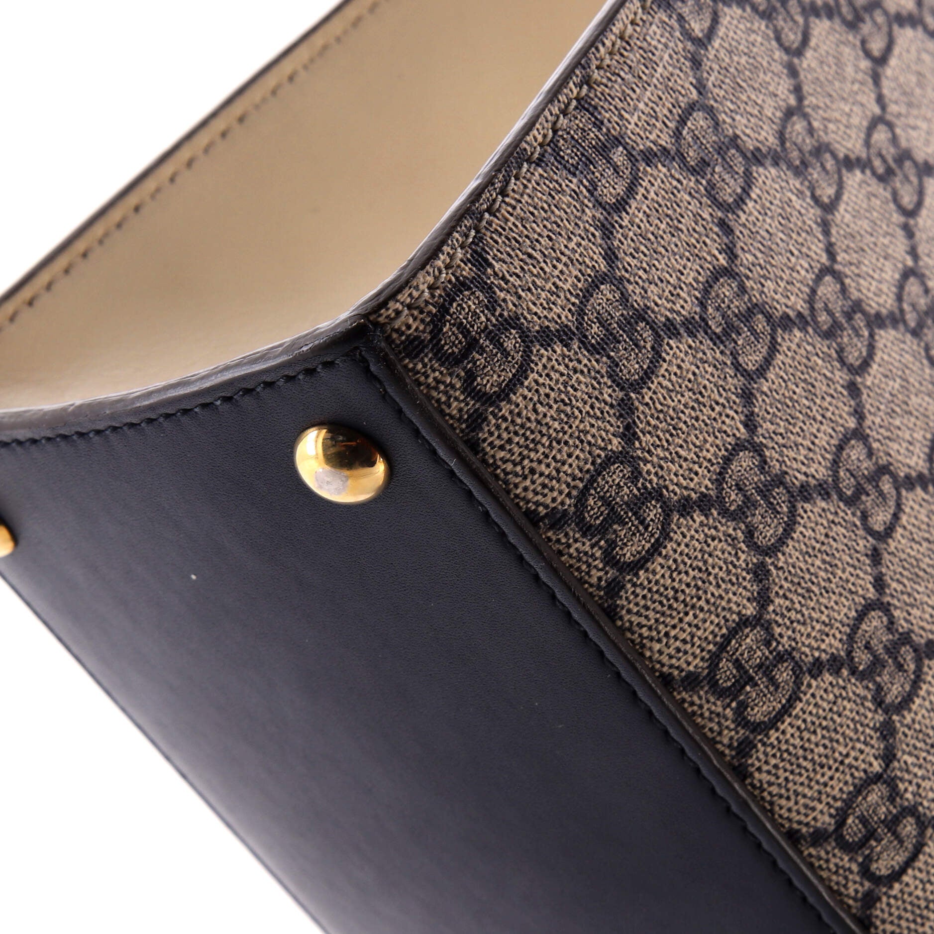 Padlock Top Handle Bag GG Coated Canvas and Leather Medium