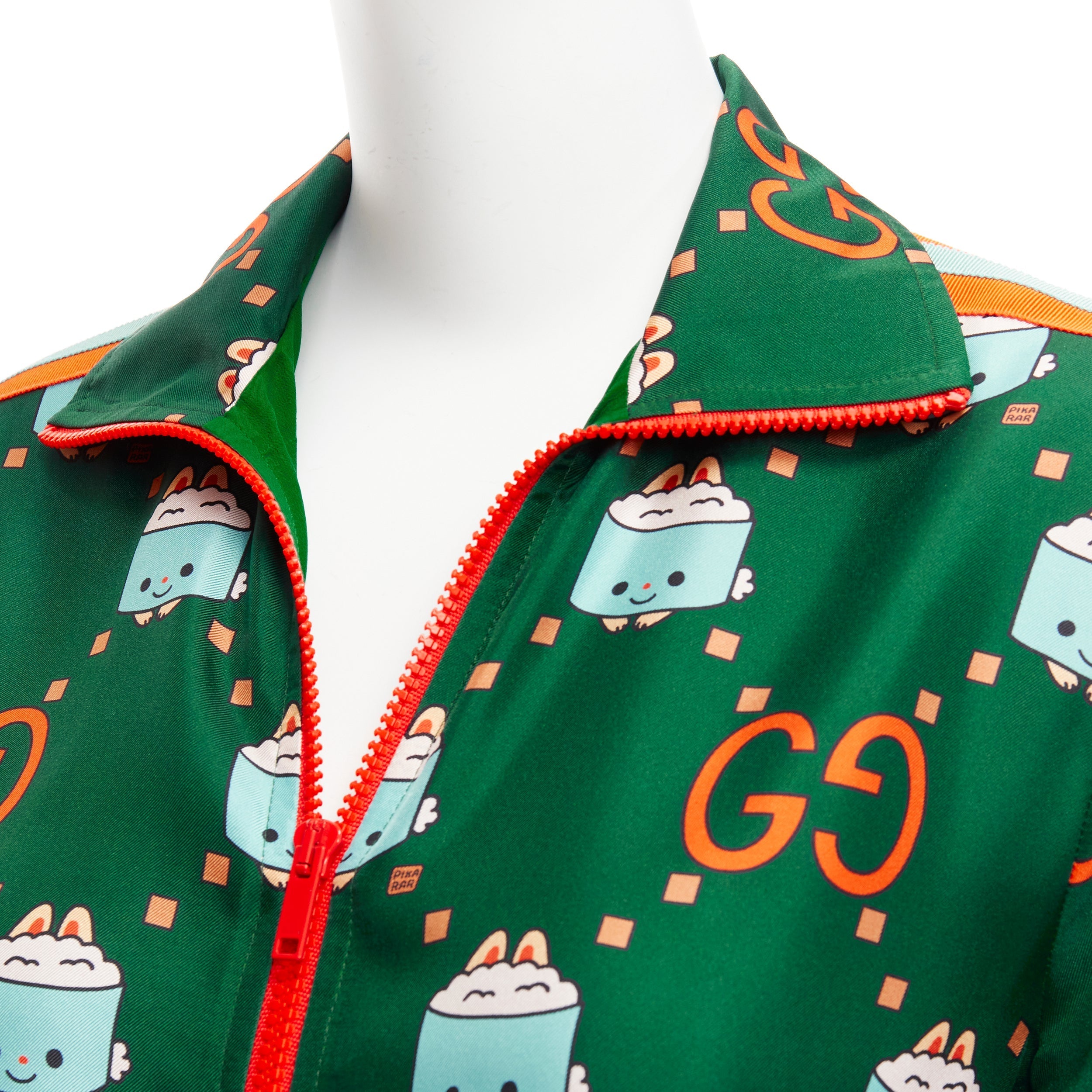 Women's Gucci Pikarar GG Logo Monogram Silk Track Jacket