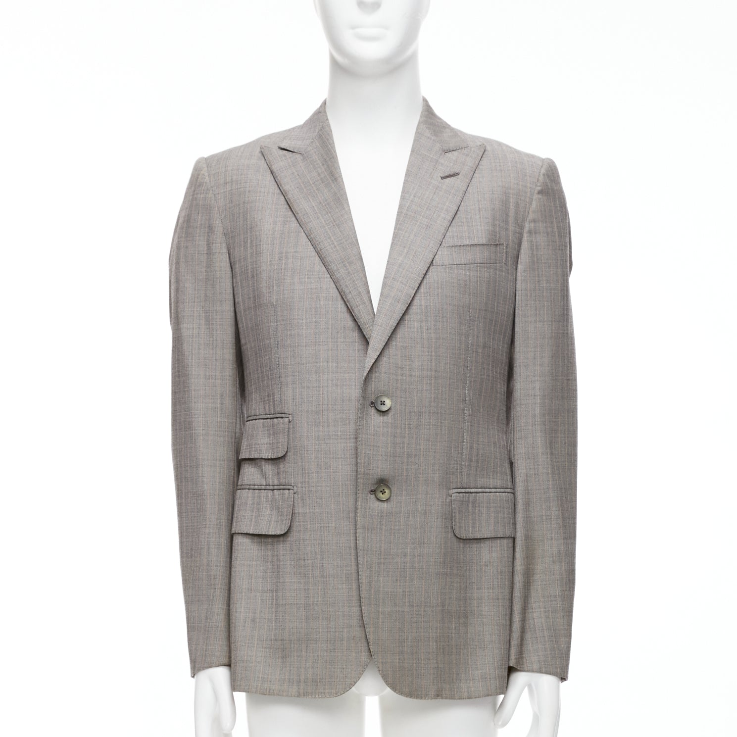 Men's Gucci Wool Checkered Pocketed Boxy Long Sleeve Blazer