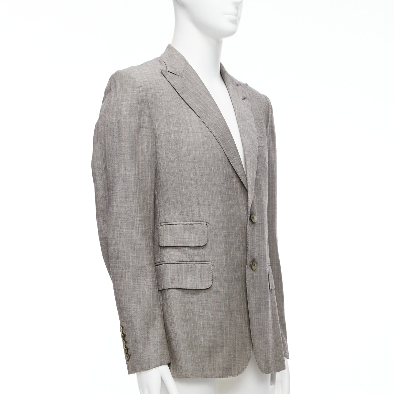 Men's Gucci Wool Checkered Pocketed Boxy Long Sleeve Blazer