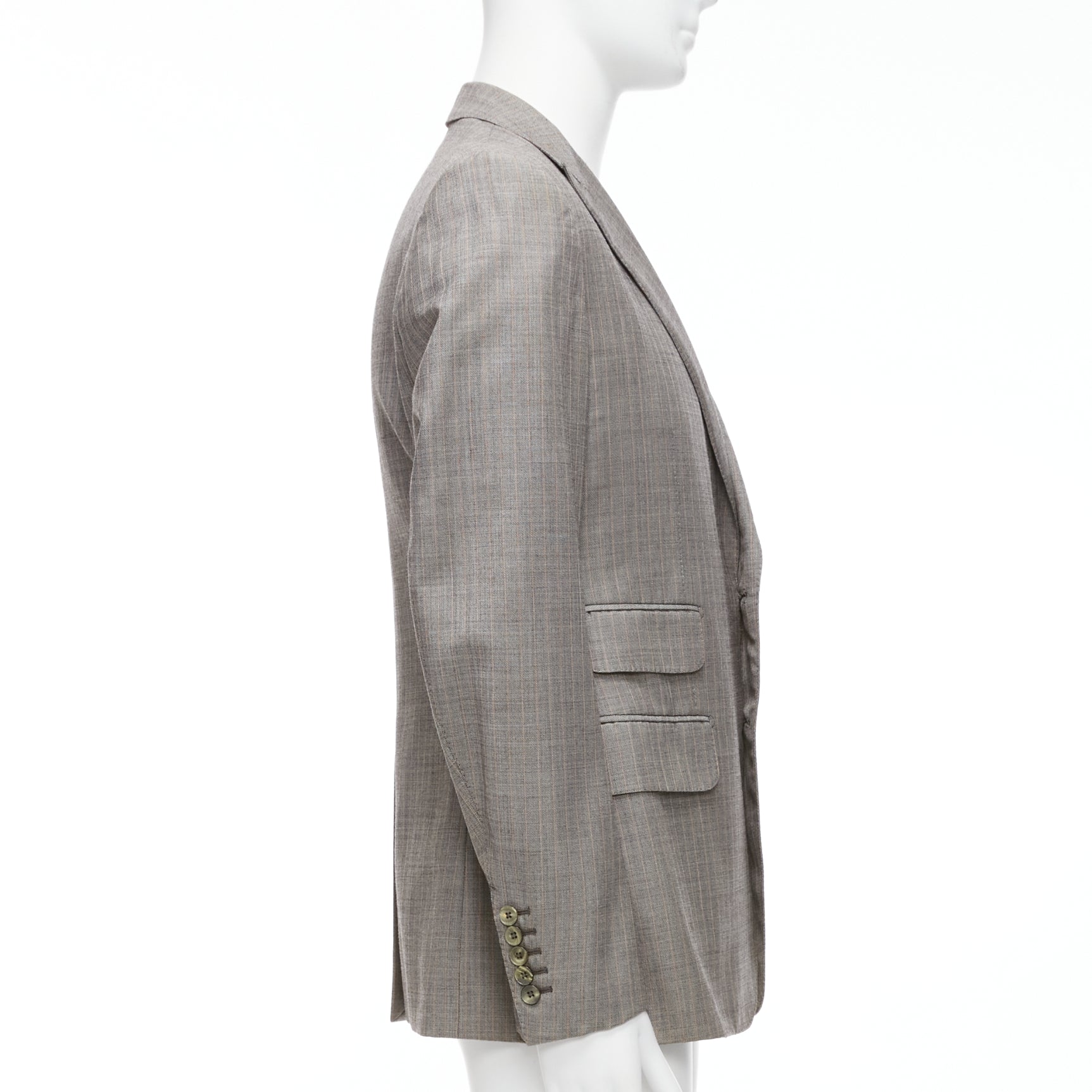Men's Gucci Wool Checkered Pocketed Boxy Long Sleeve Blazer