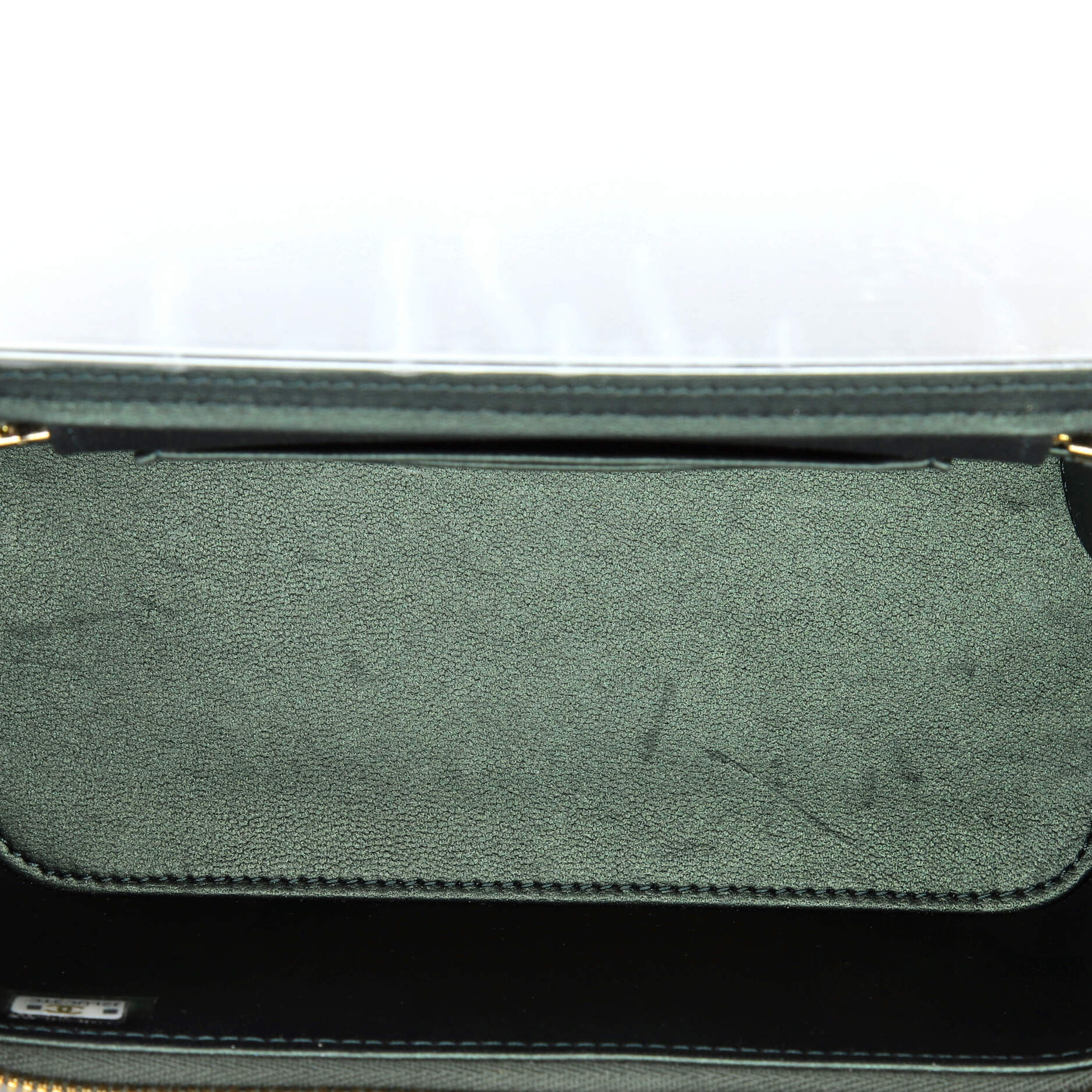 Classic Top Handle Vanity Case with Chain Quilted Lambskin Small