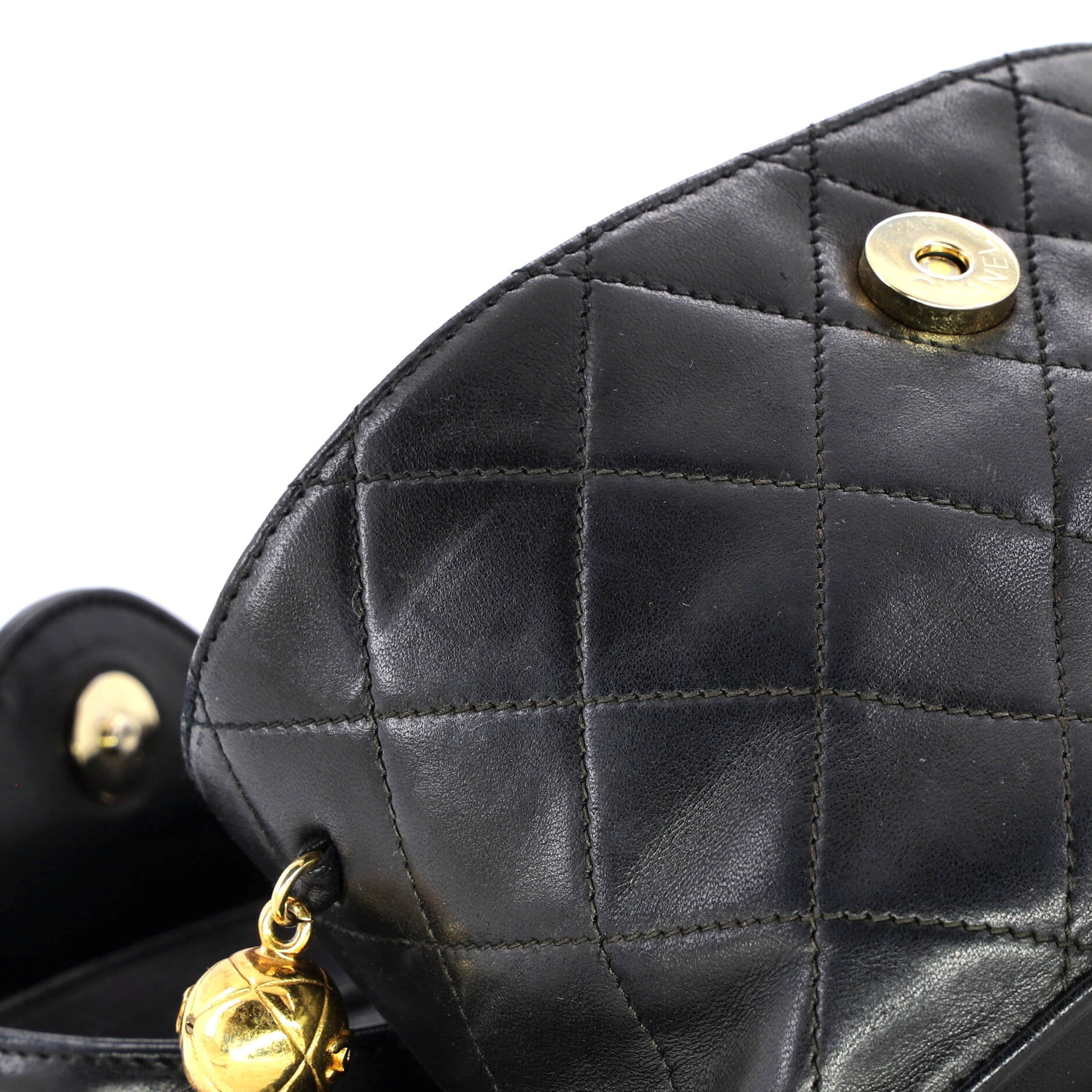 Vintage Tassel Box Bag Quilted Leather Small