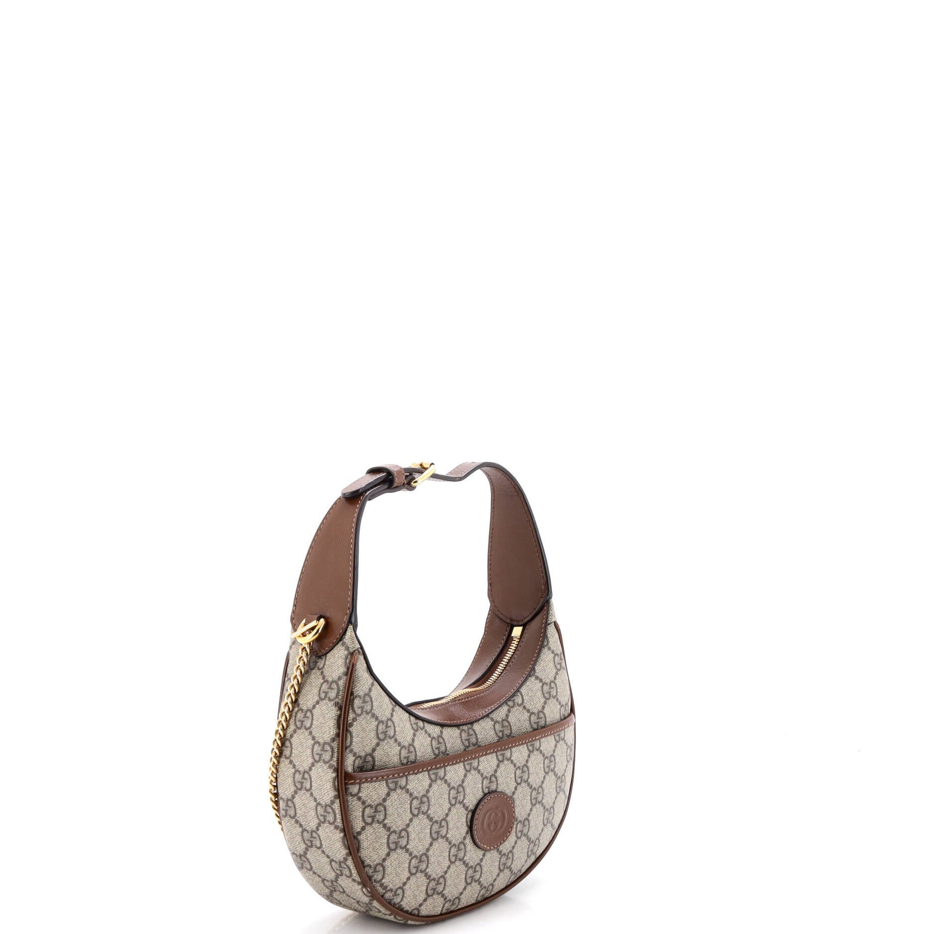 Interlocking G Patch Half Moon Hobo GG Coated Canvas Mini