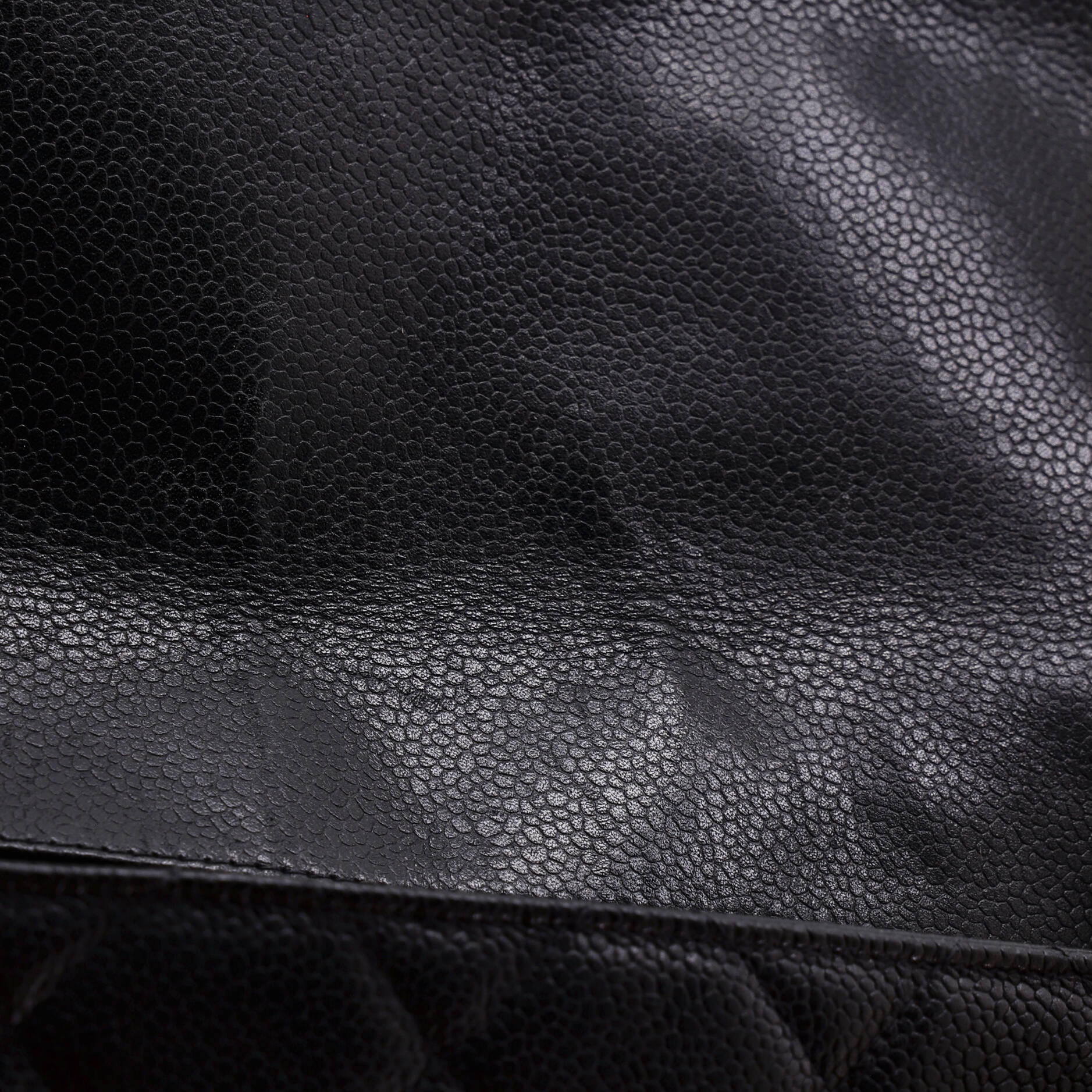 Vintage Square CC Flap Bag Quilted Caviar Small