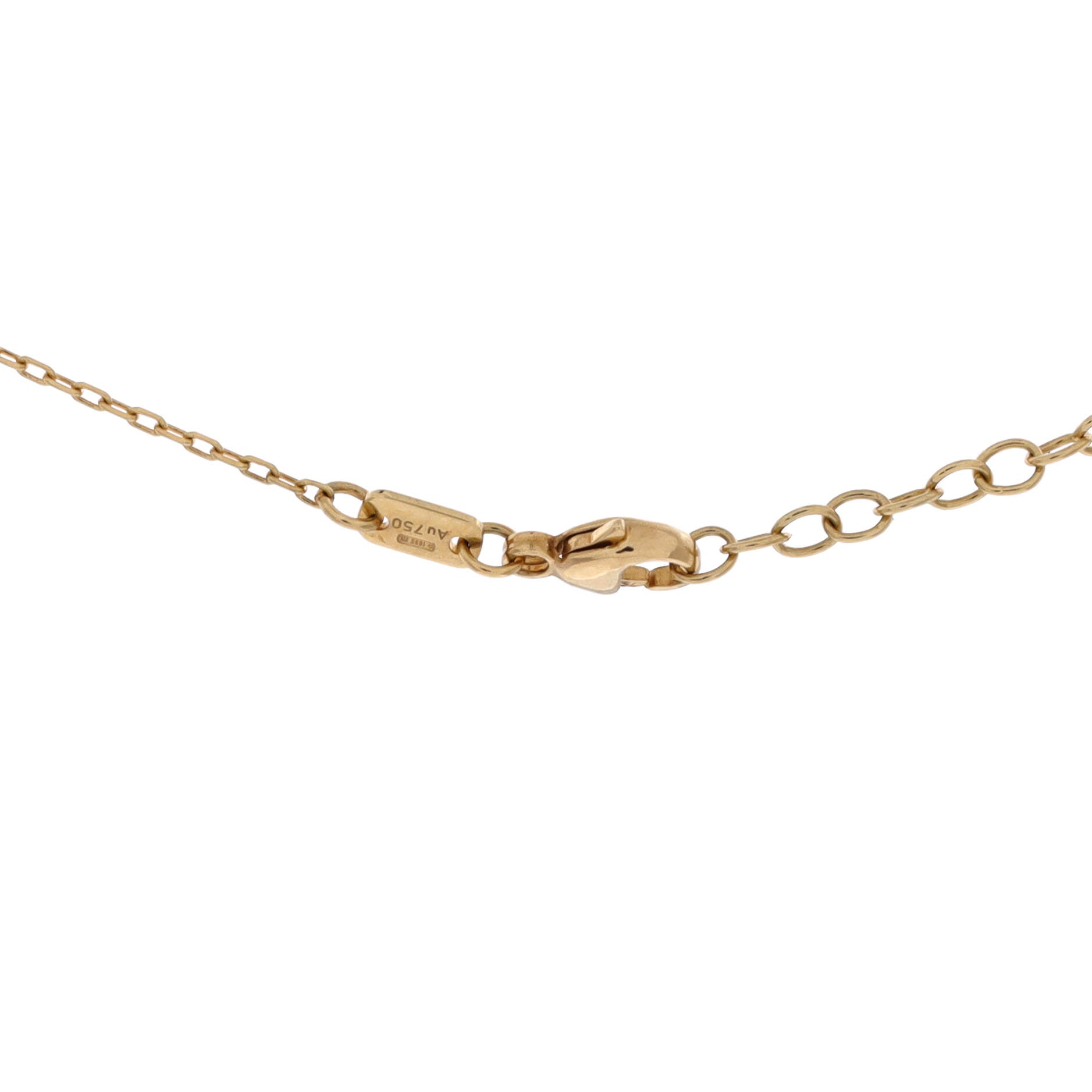 Le Marche Des Merveilles Feline Head Pendant Necklace 18K Yellow Gold and Sterling Silver with Diamonds and Pearl
