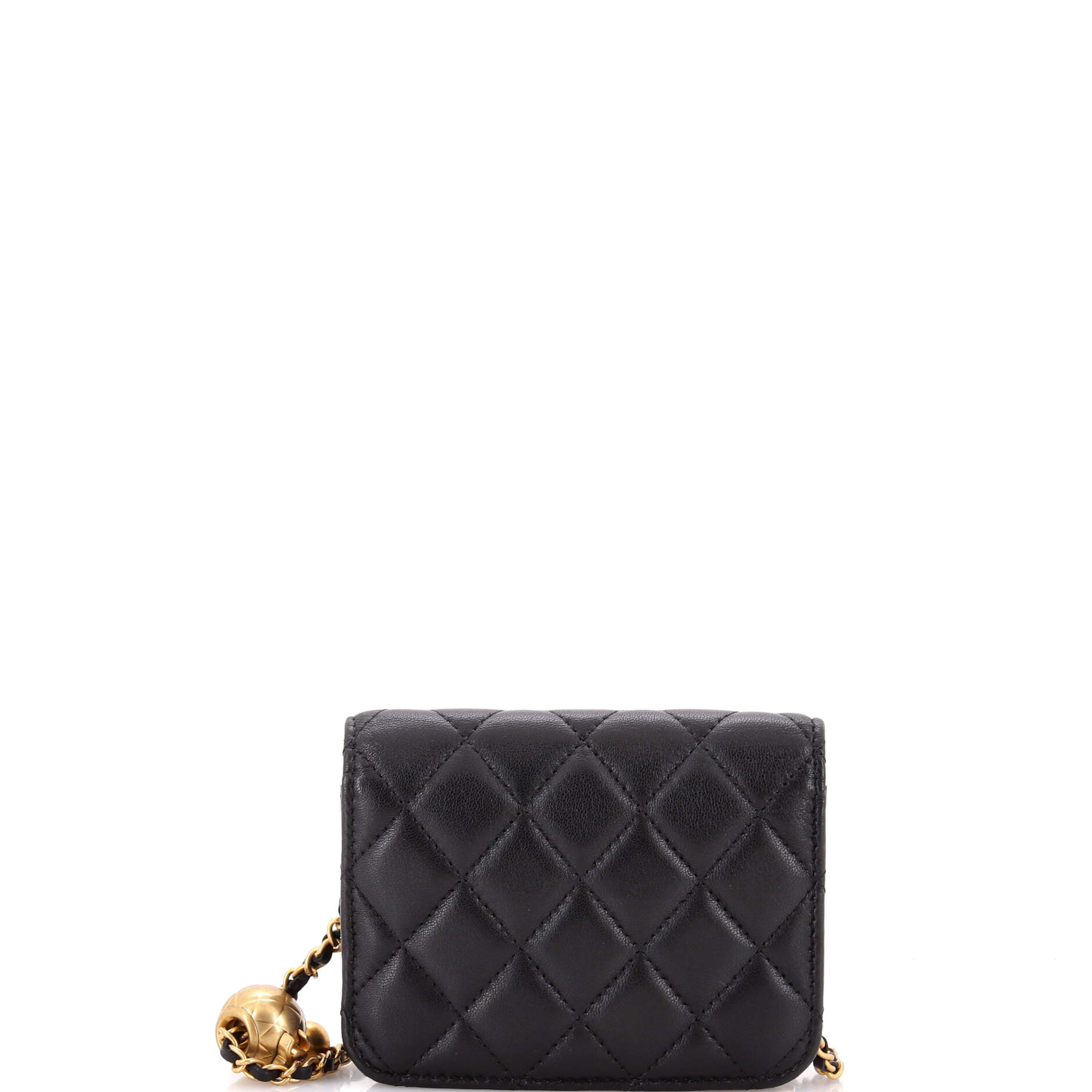 Pearl Crush Flap Clutch with Chain Quilted Lambskin Mini