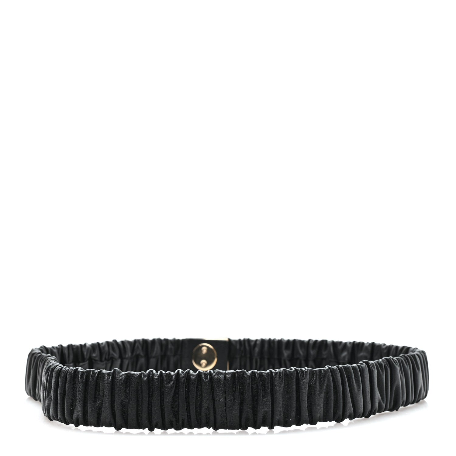 Lambskin Ruched Turn Lock CC Belt 80 32 Black