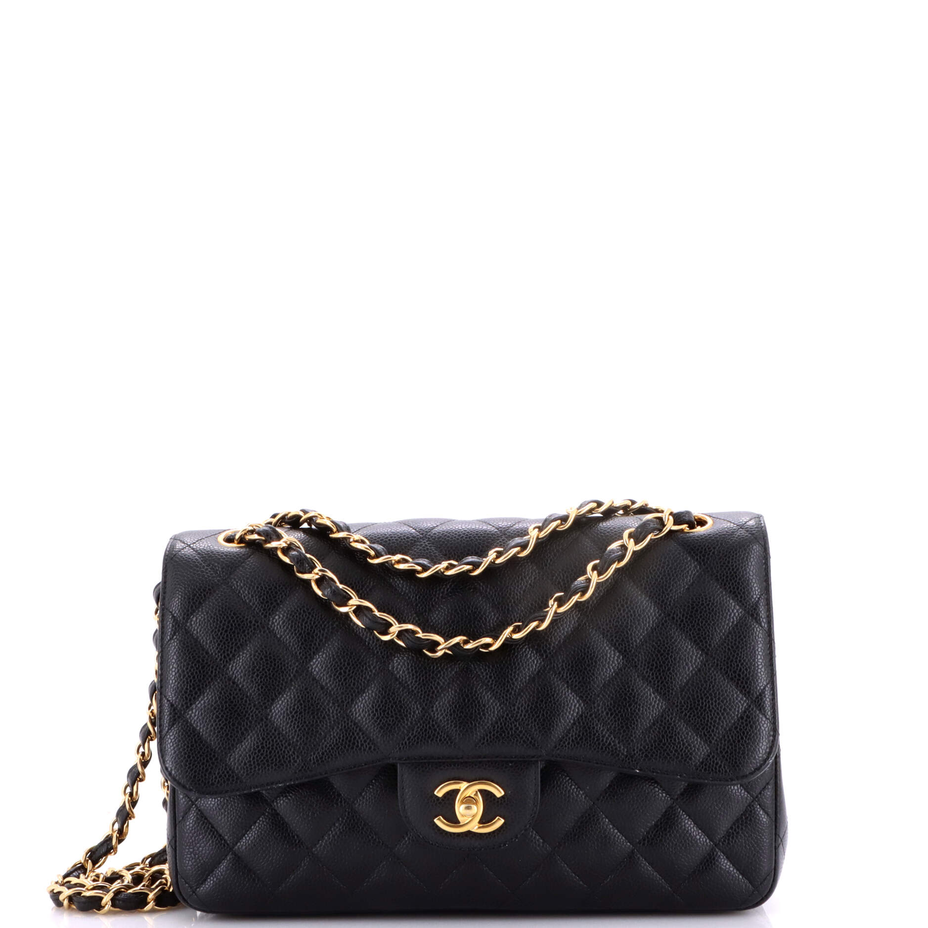 Classic Double Flap Bag Quilted Caviar Jumbo