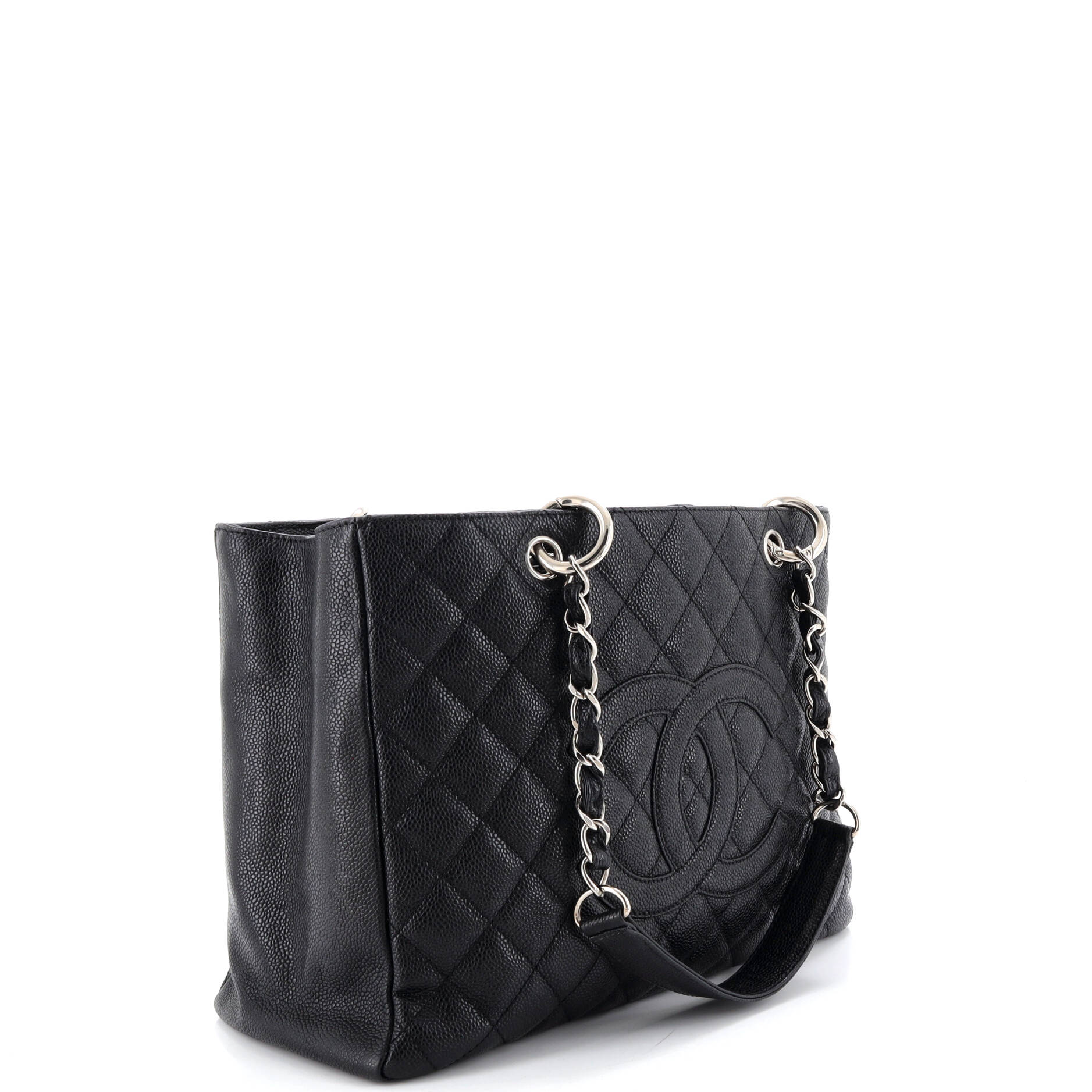 Grand Shopping Tote Quilted Caviar