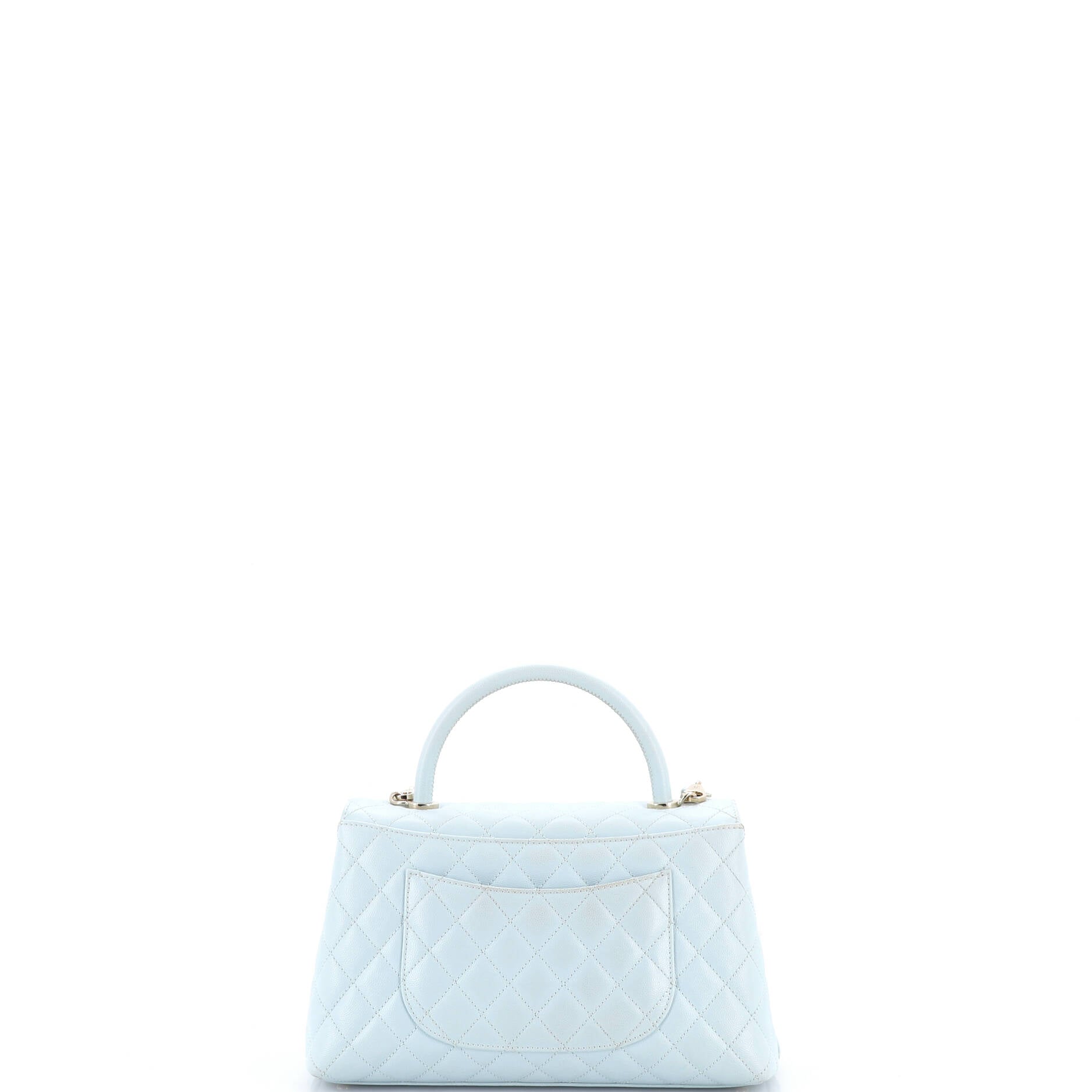 Coco Top Handle Bag Quilted Caviar Small