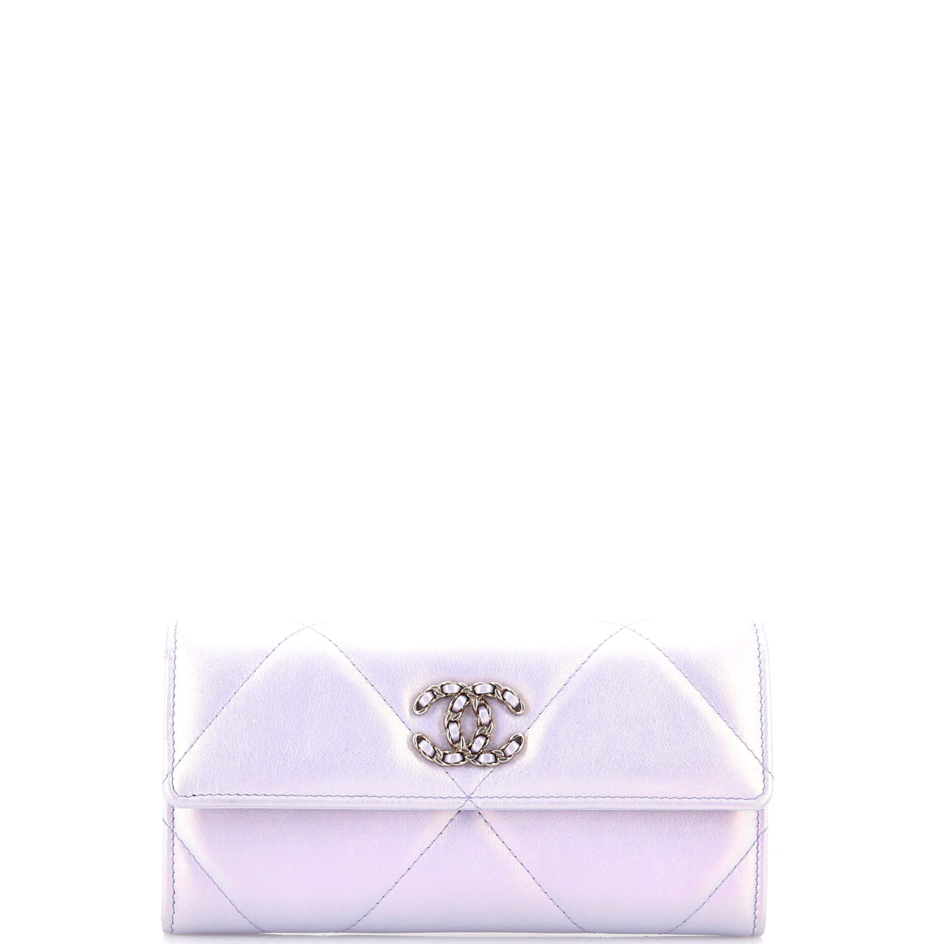 19 Flap Wallet Quilted Lambskin Long