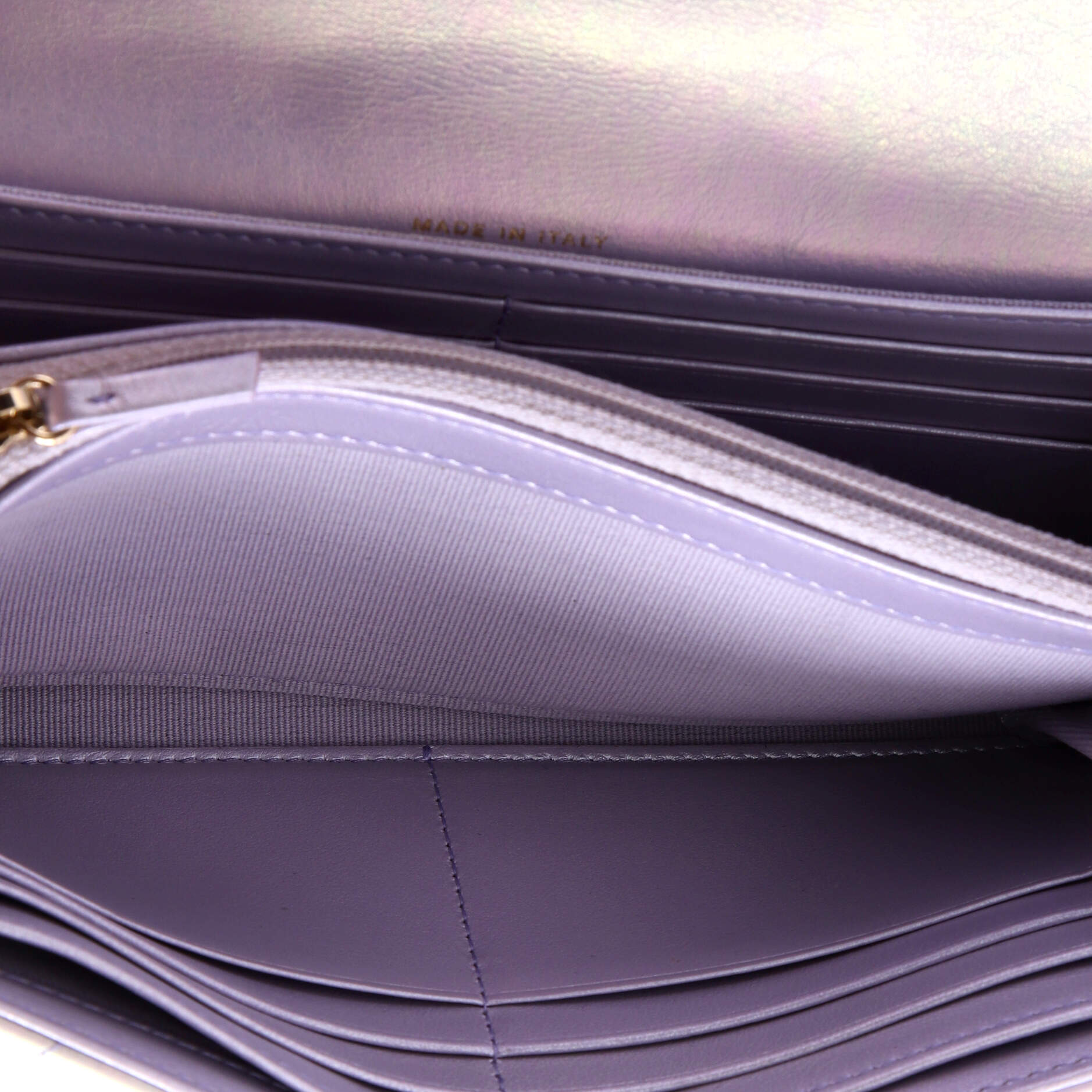 19 Flap Wallet Quilted Lambskin Long