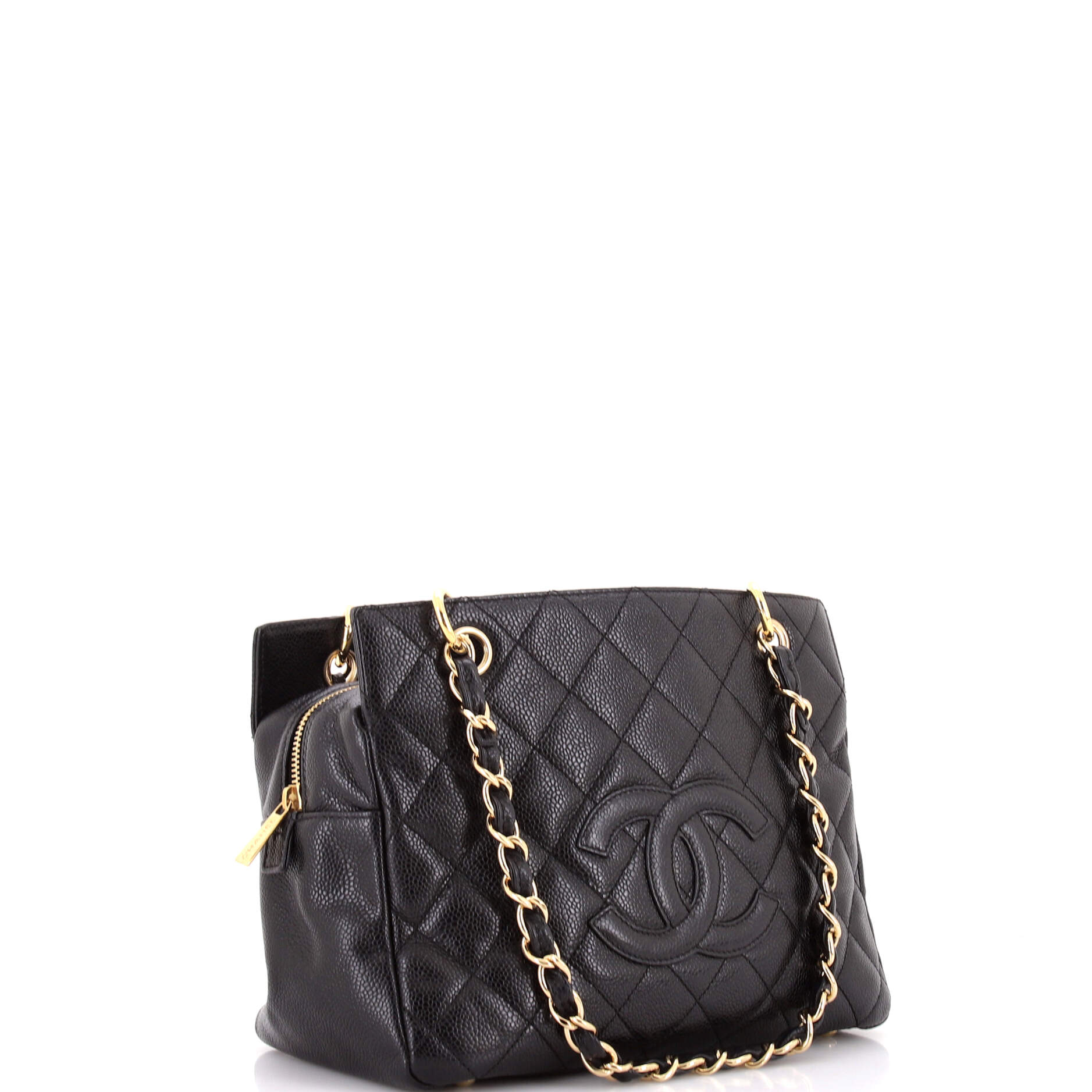 Petite Timeless Tote Quilted Caviar