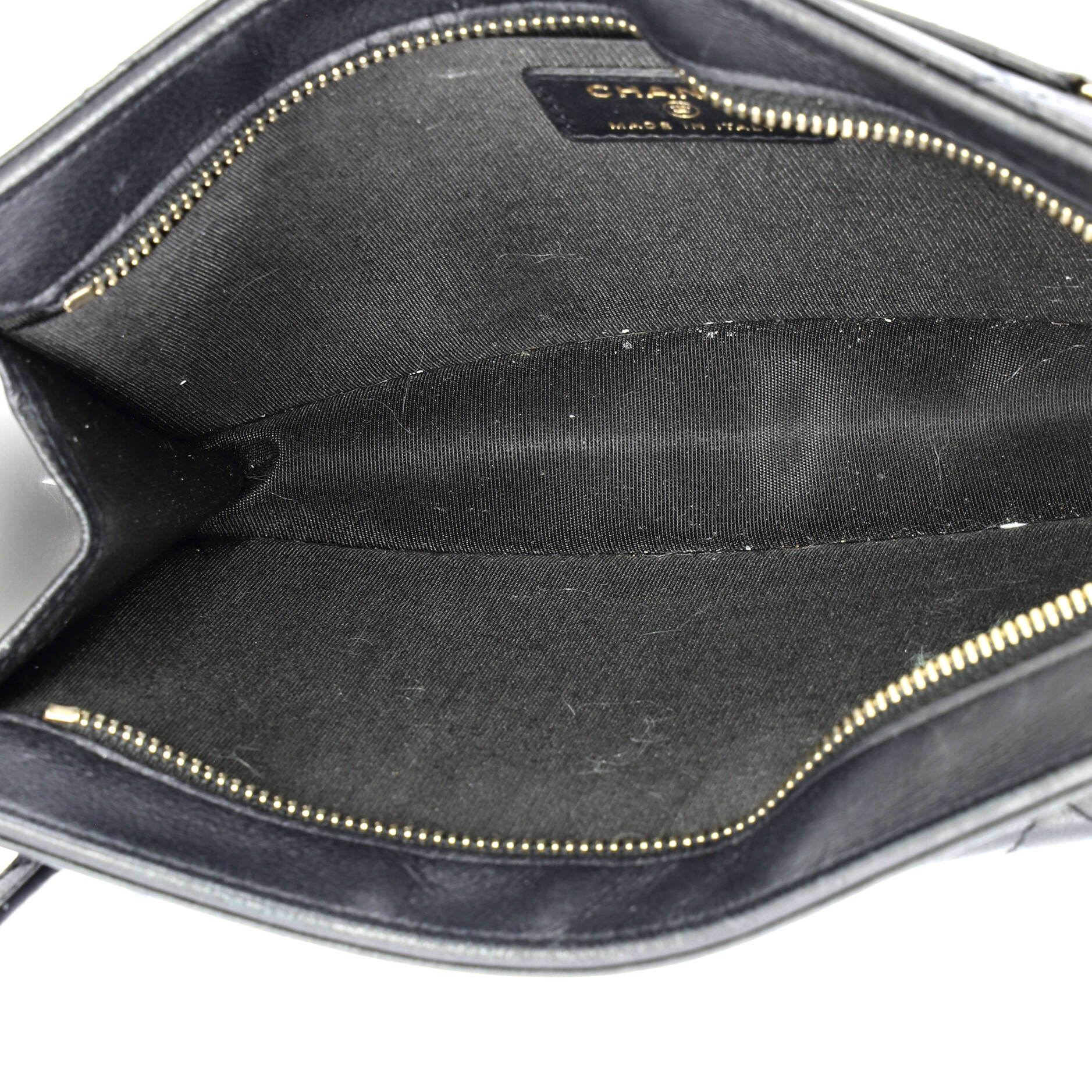 Front Pocket Clutch with Chain Quilted Lambskin