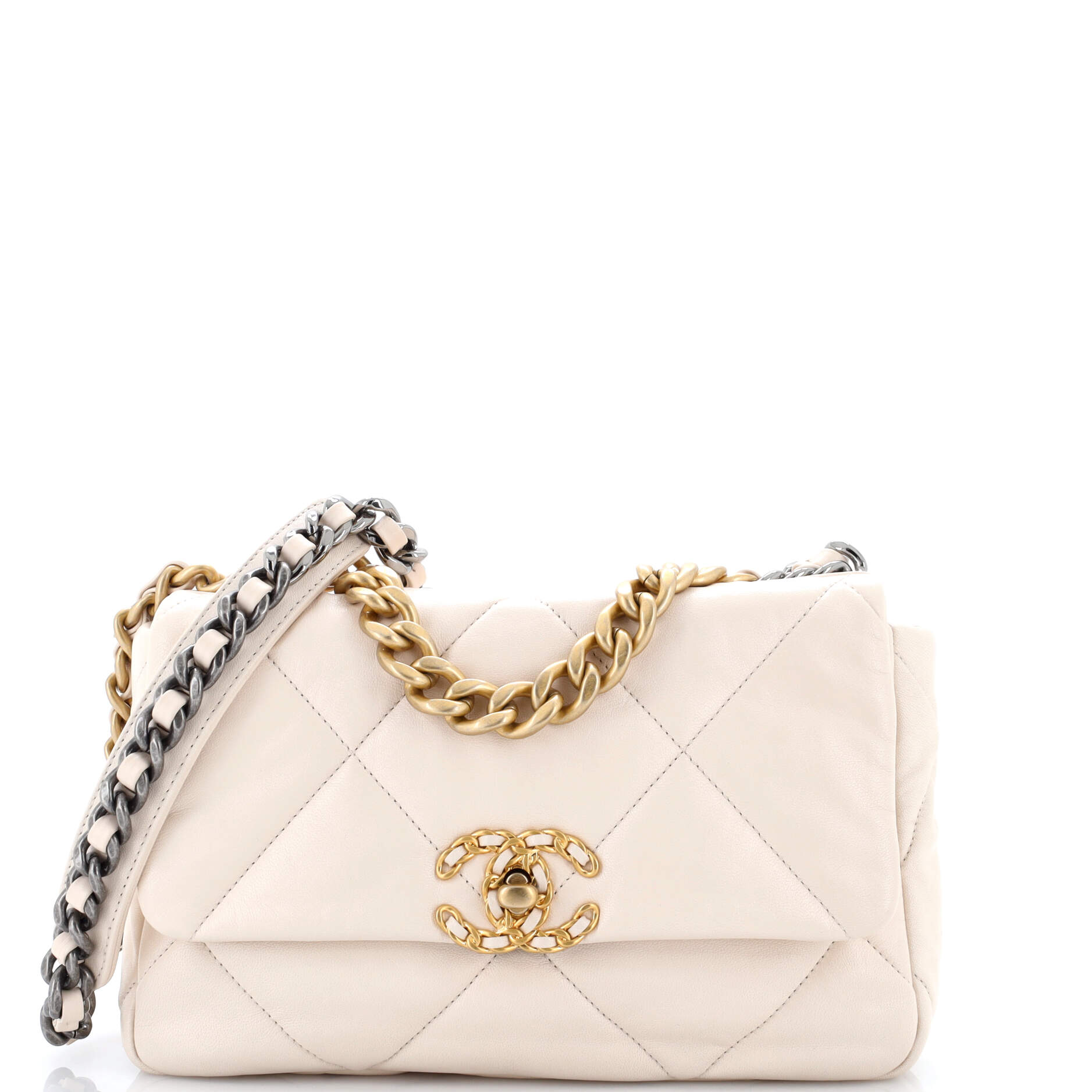 19 Flap Bag Quilted Leather Medium