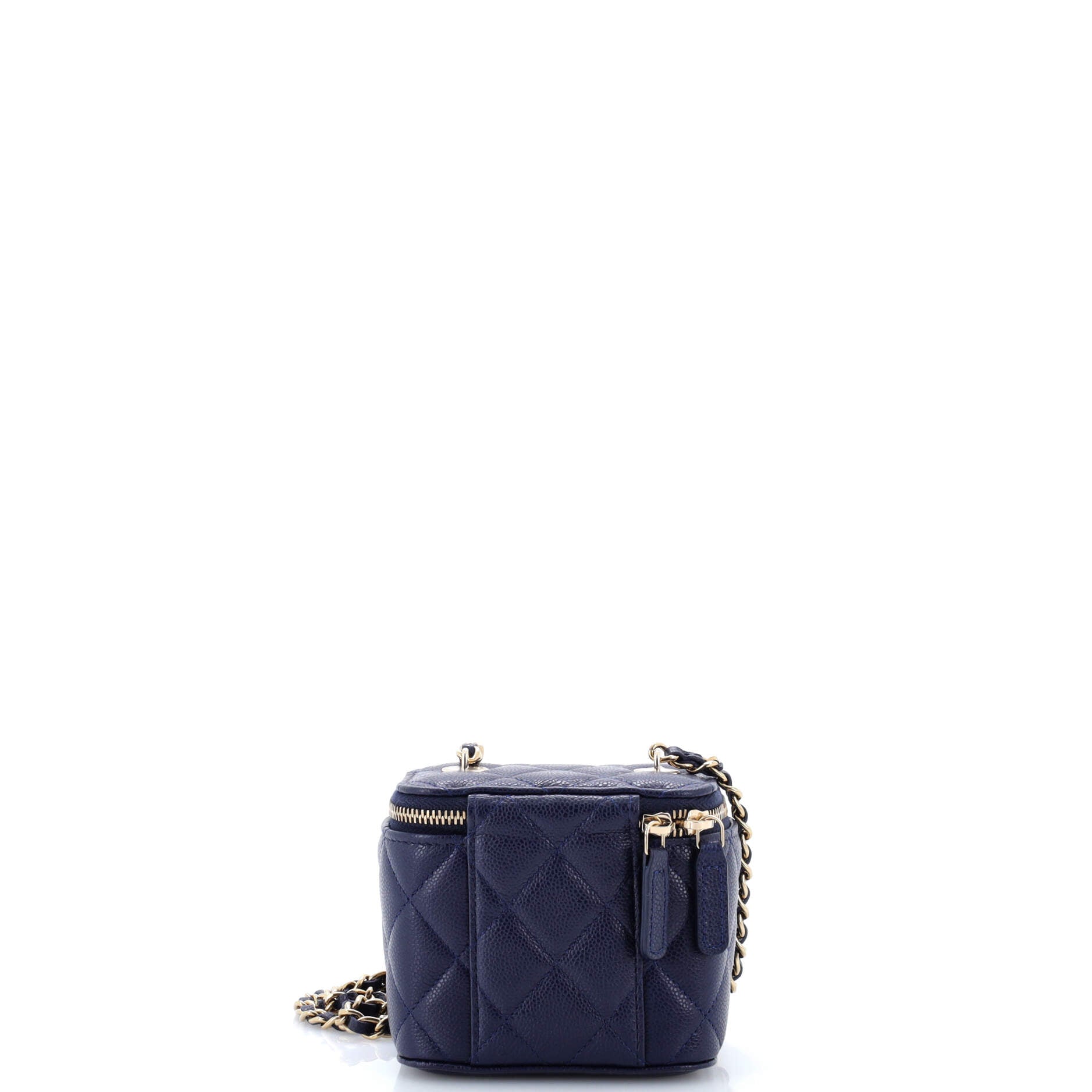 Classic Vanity Case with Chain Quilted Caviar Mini