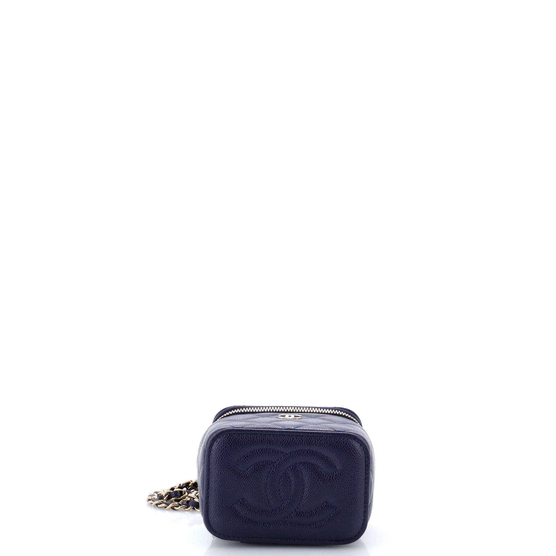 Classic Vanity Case with Chain Quilted Caviar Mini