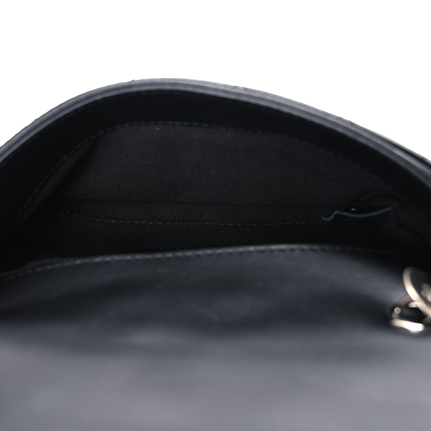 Calfskin Quilted CC Uniform Flap Belt Bag Black