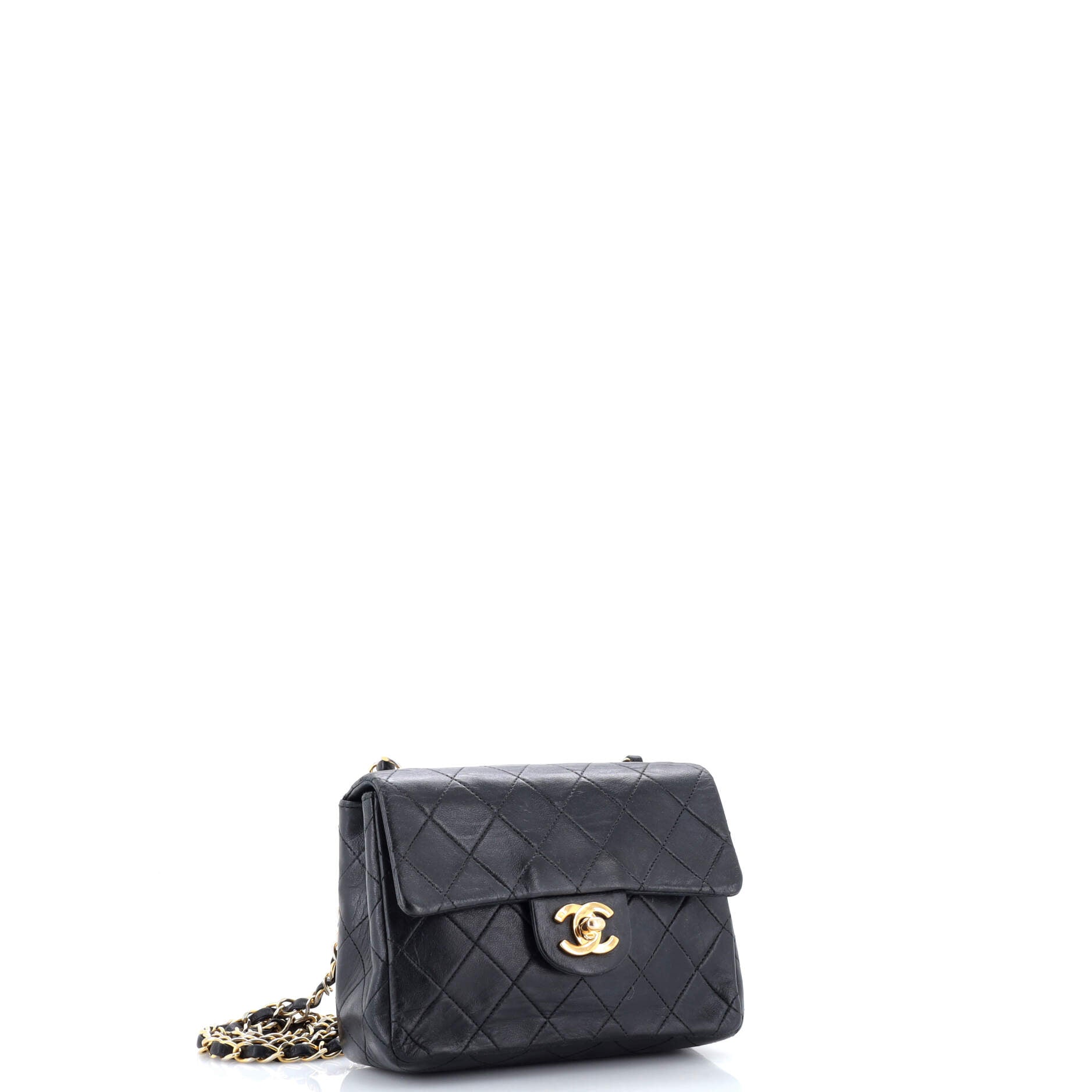 Vintage Square Classic Single Flap Bag Quilted Lambskin Mini