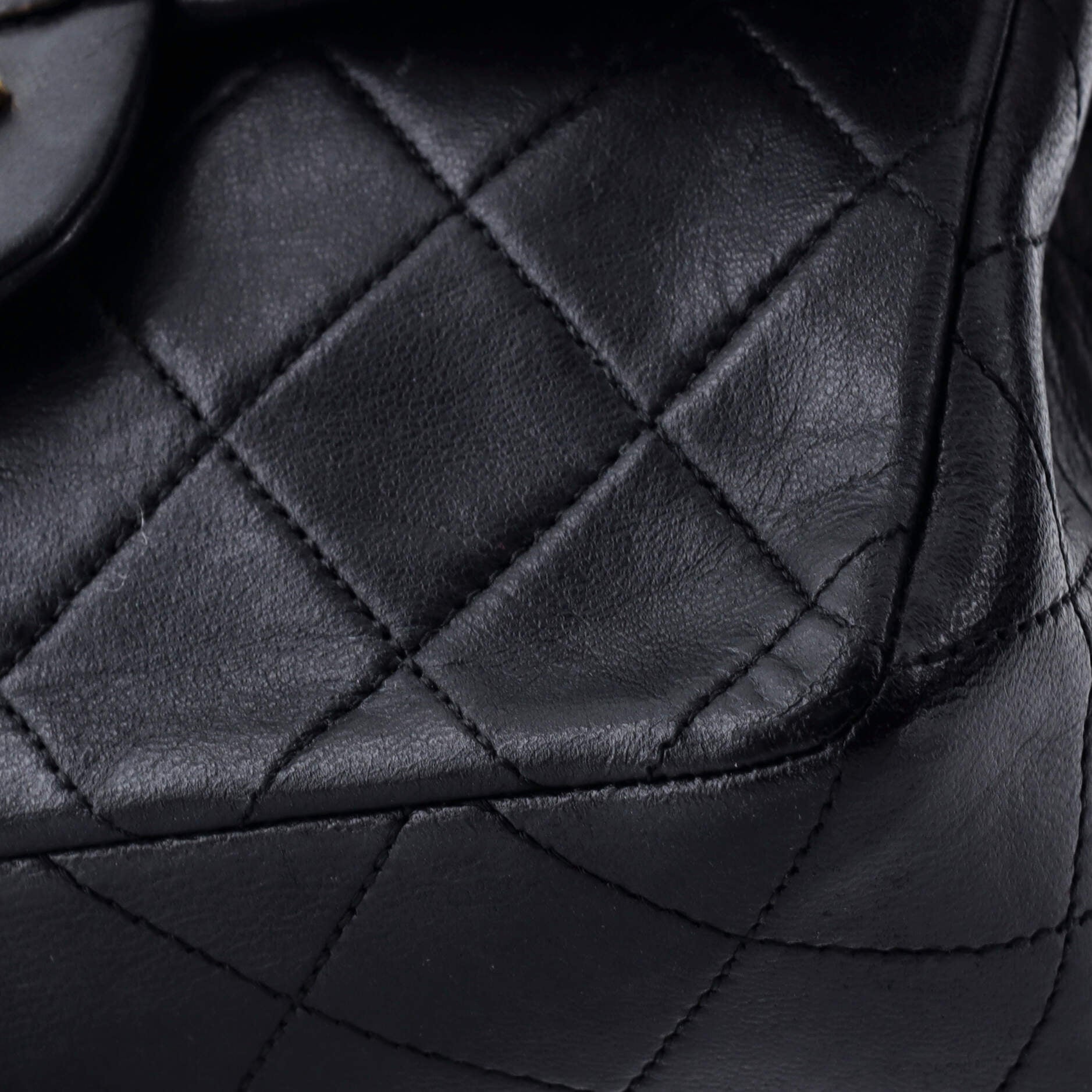 Vintage Square Classic Single Flap Bag Quilted Lambskin Mini