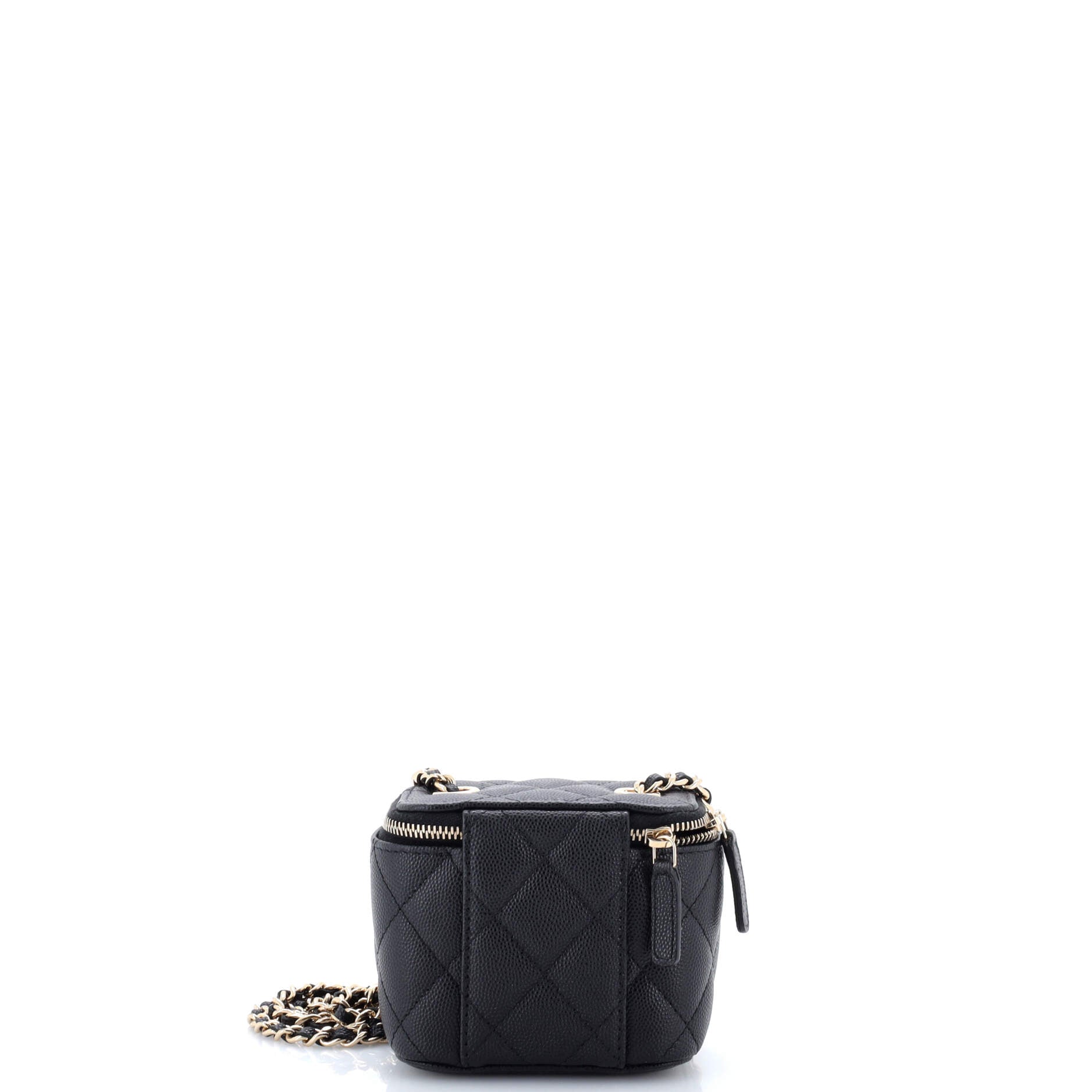 Classic Vanity Case with Chain Quilted Caviar Mini