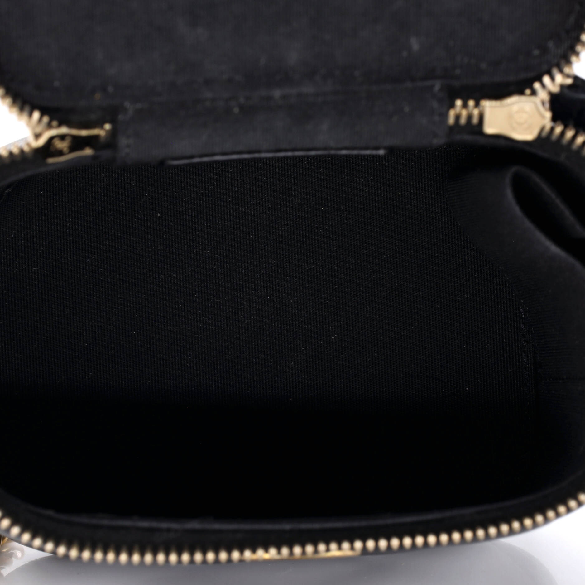 Classic Top Handle Vanity Case with Chain Quilted Lambskin Mini